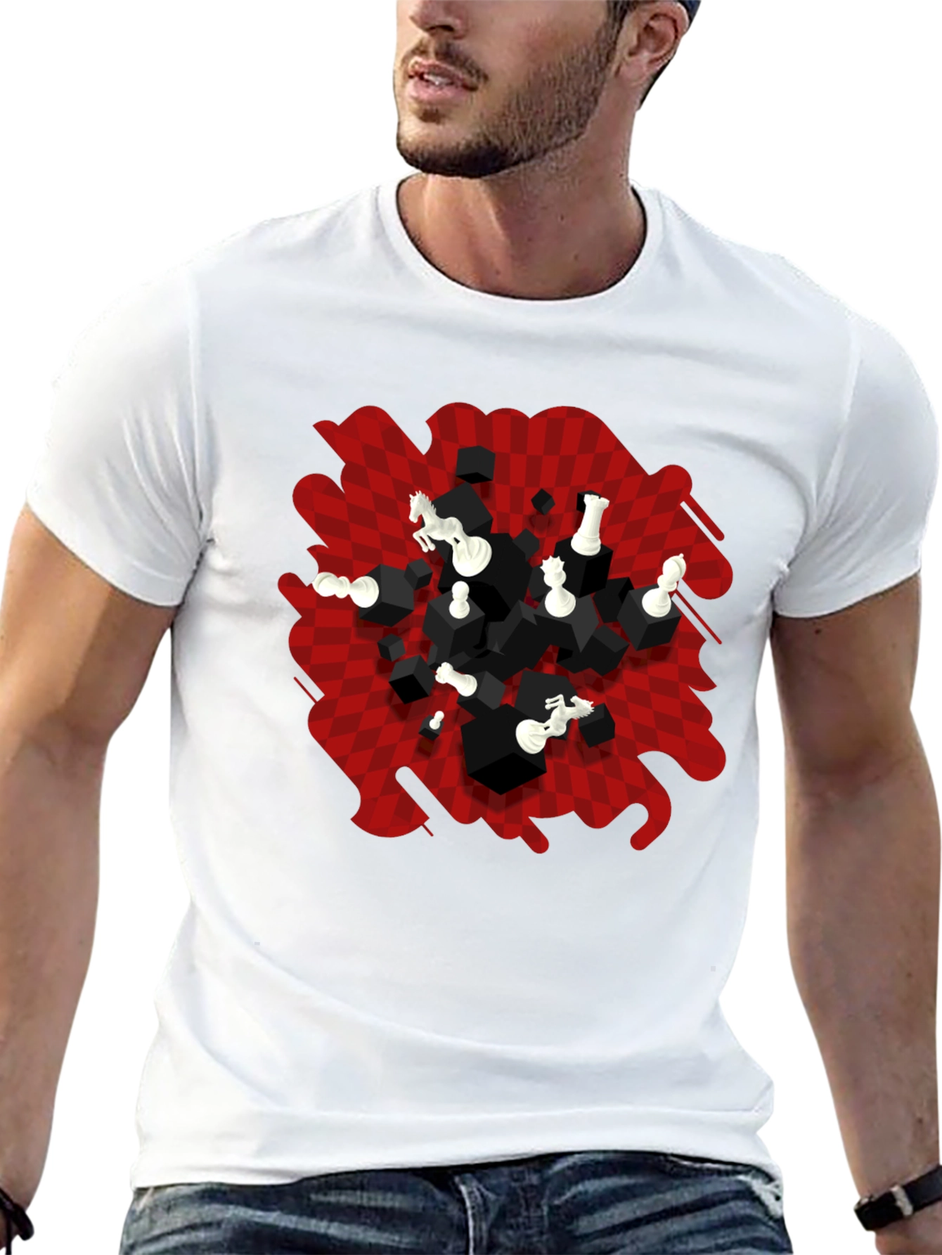 Chess Graphic T-Shirt - Abstract Game Design