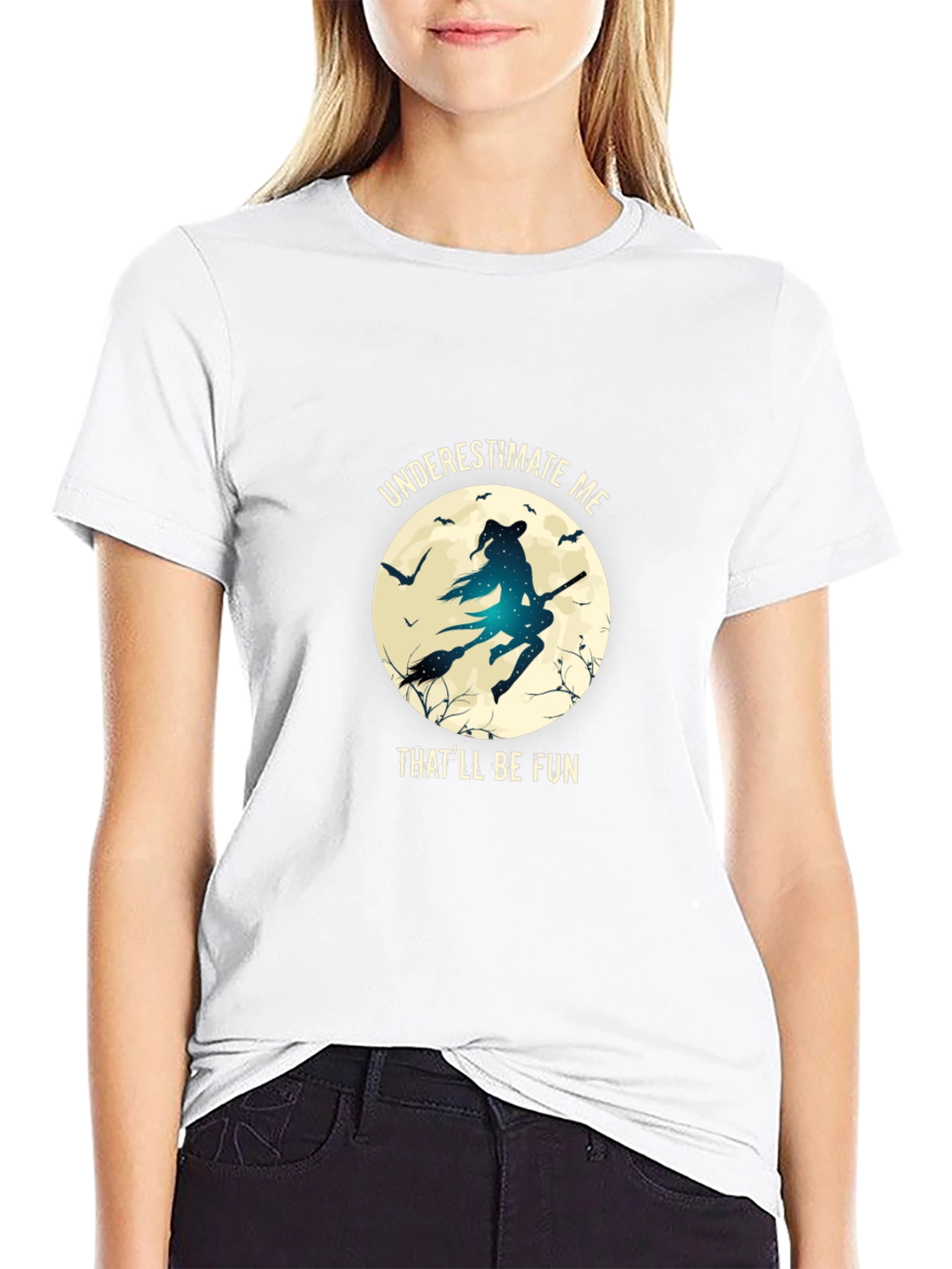 Witch Silhouette T-Shirt - Underestimate Me Thatll Be Fun