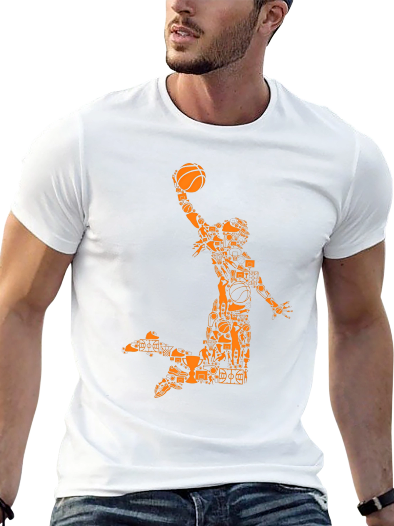 Basketball Player Graphic Tee - Black