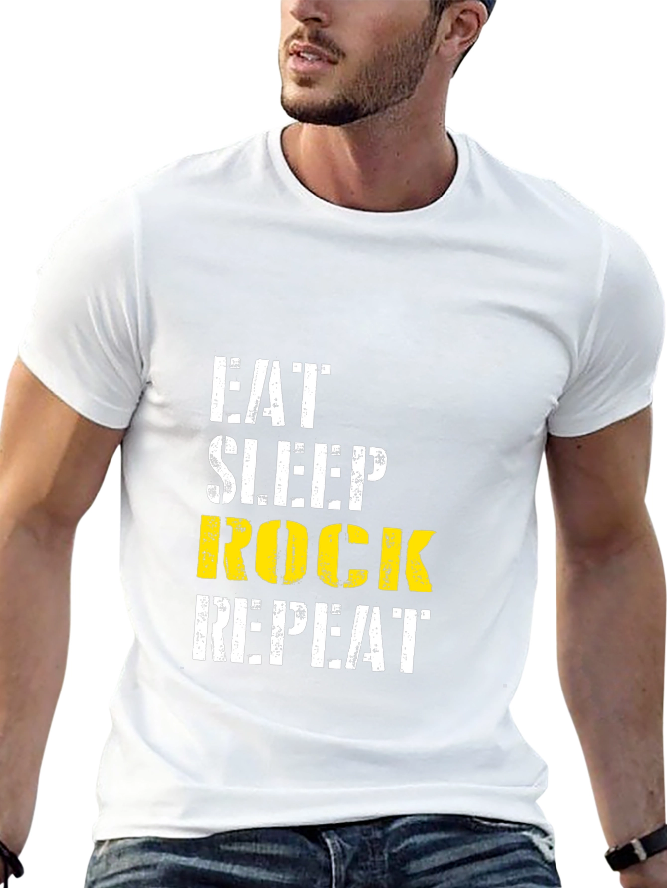 Eat Sleep Rock Repeat Black T-Shirt