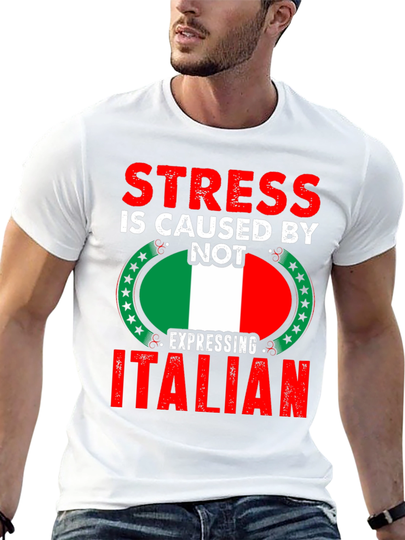 Stress is Caused By Not Expressing Italian T-Shirt
