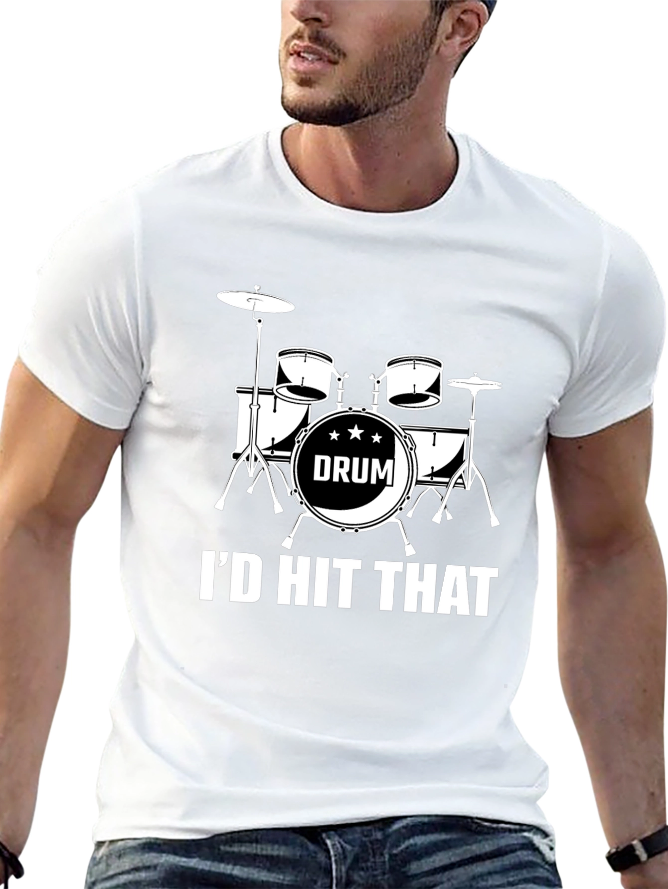 Id Hit That Drum Set Black T-Shirt