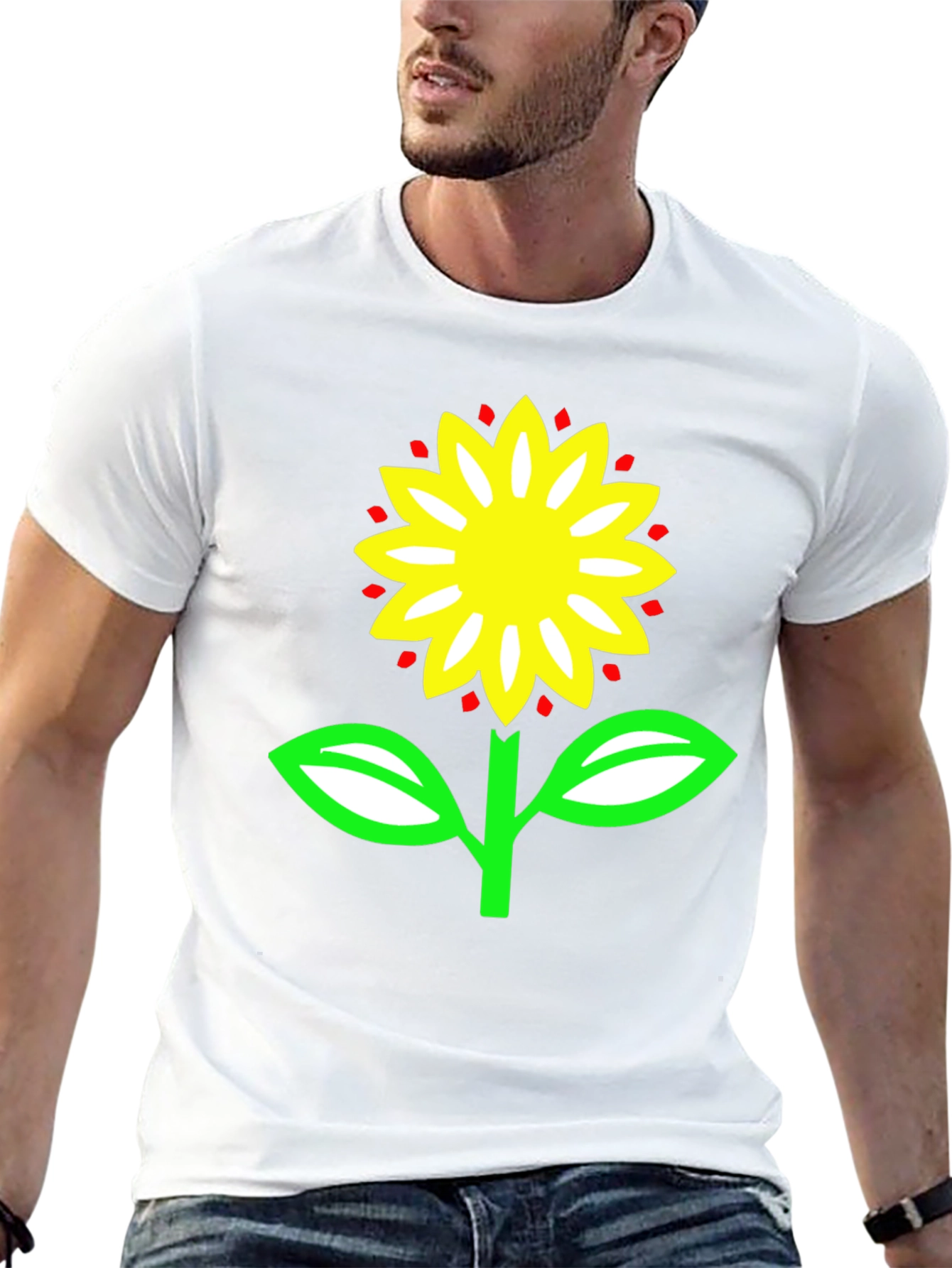 Sunflower Graphic Tee - Black Cotton T-Shirt