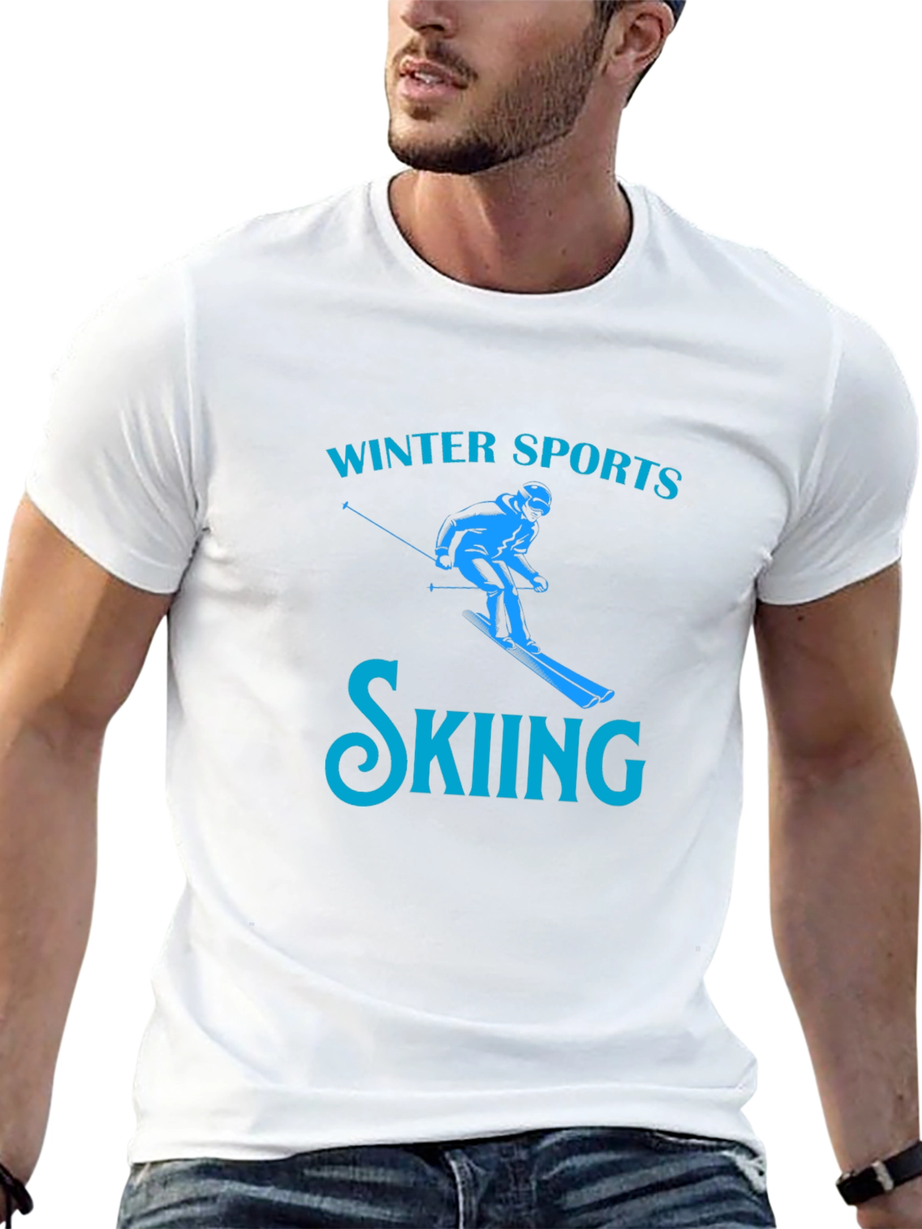 Winter Sports Skiing T-Shirt - Black