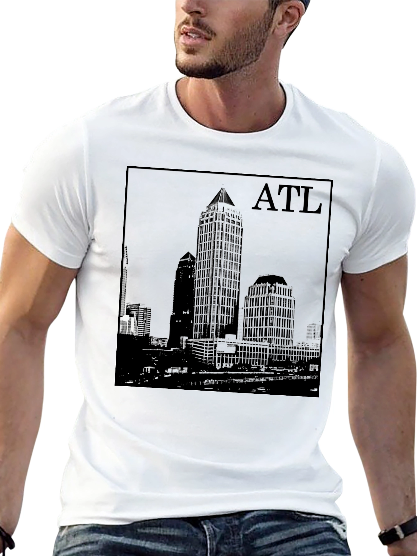 Atlanta Skyline Black Graphic T-Shirt