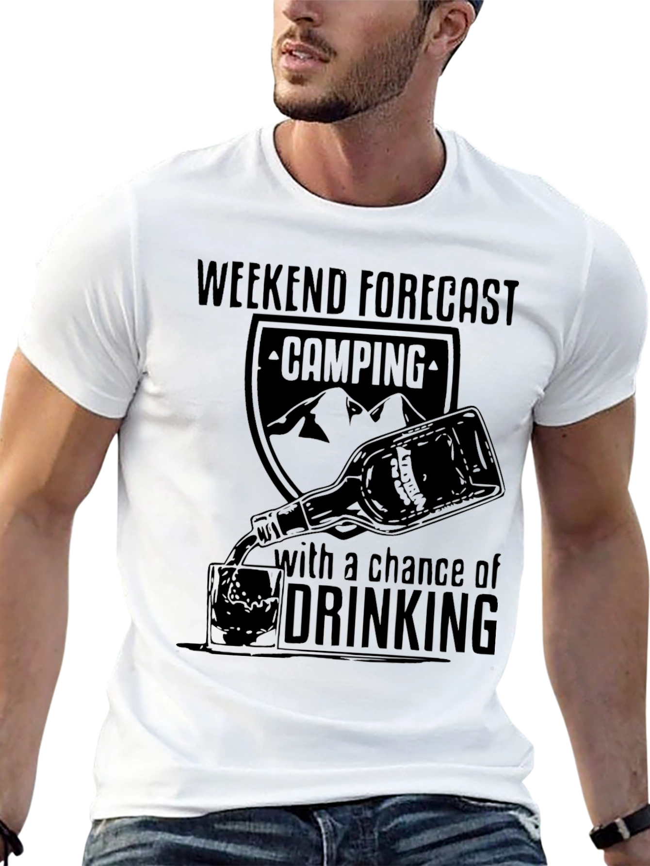 Camping and Drinking Weekend Forecast T-Shirt