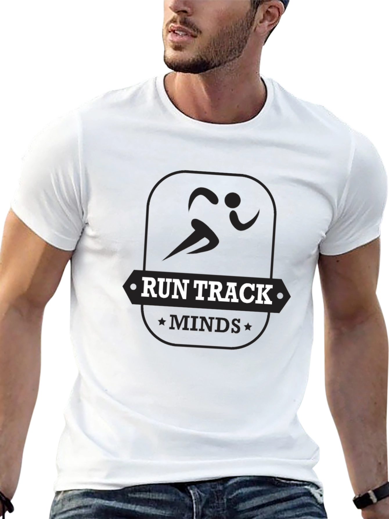 Run Track Minds Graphic T-Shirt - Black