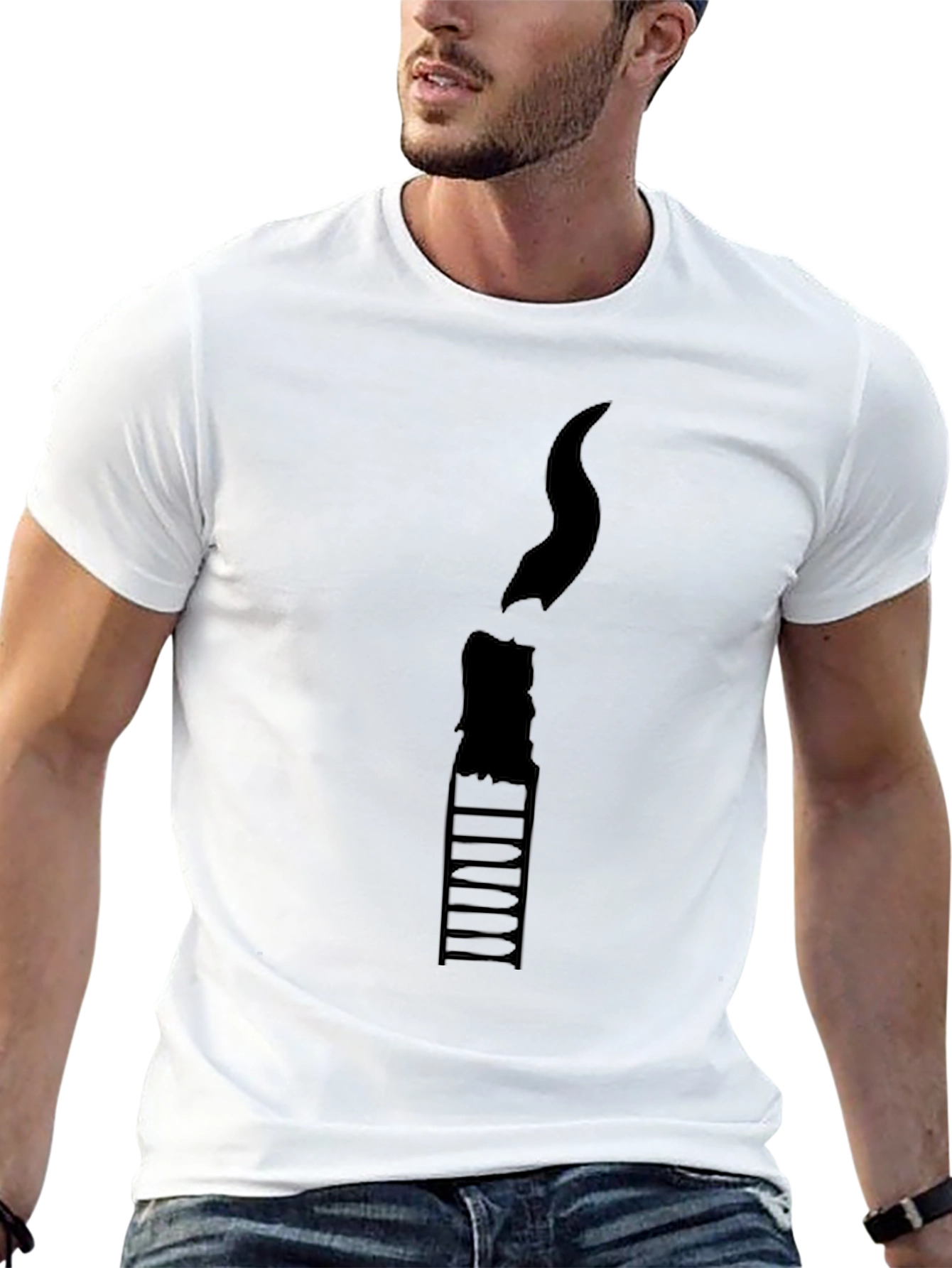 Candle Design Black T-Shirt