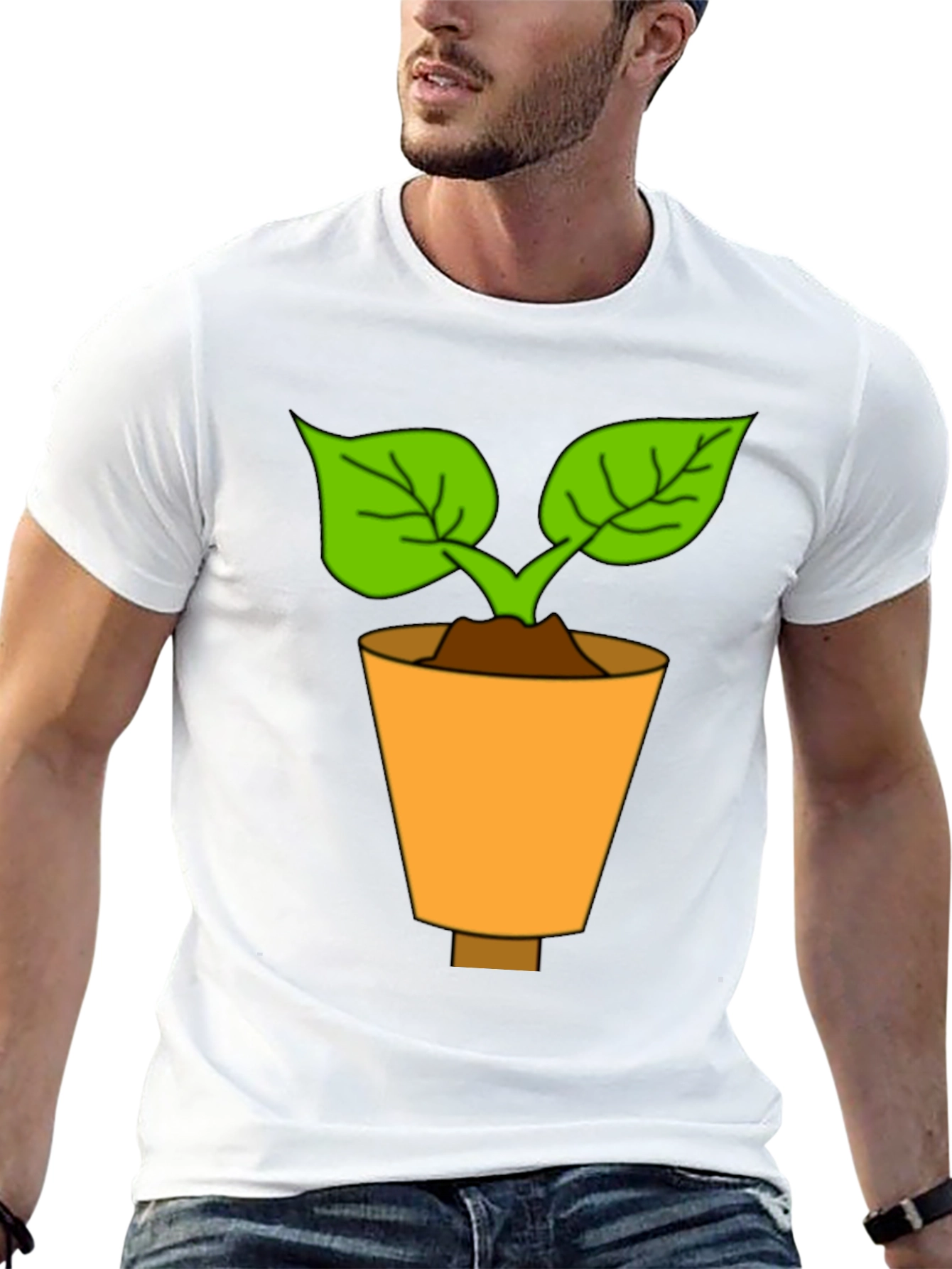 Plant in Pot T-Shirt - Unique Design Casual Wear