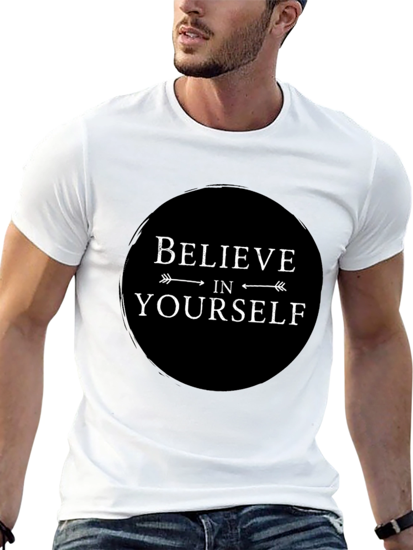 Believe In Yourself Black T-Shirt - Inspirational Graphic Tee