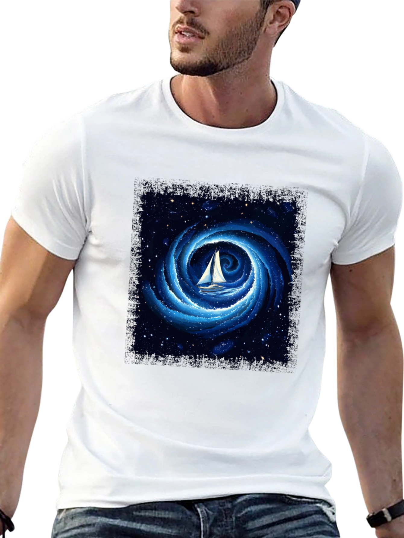 Sailboat Galaxy T-Shirt - Unique Graphic Tee