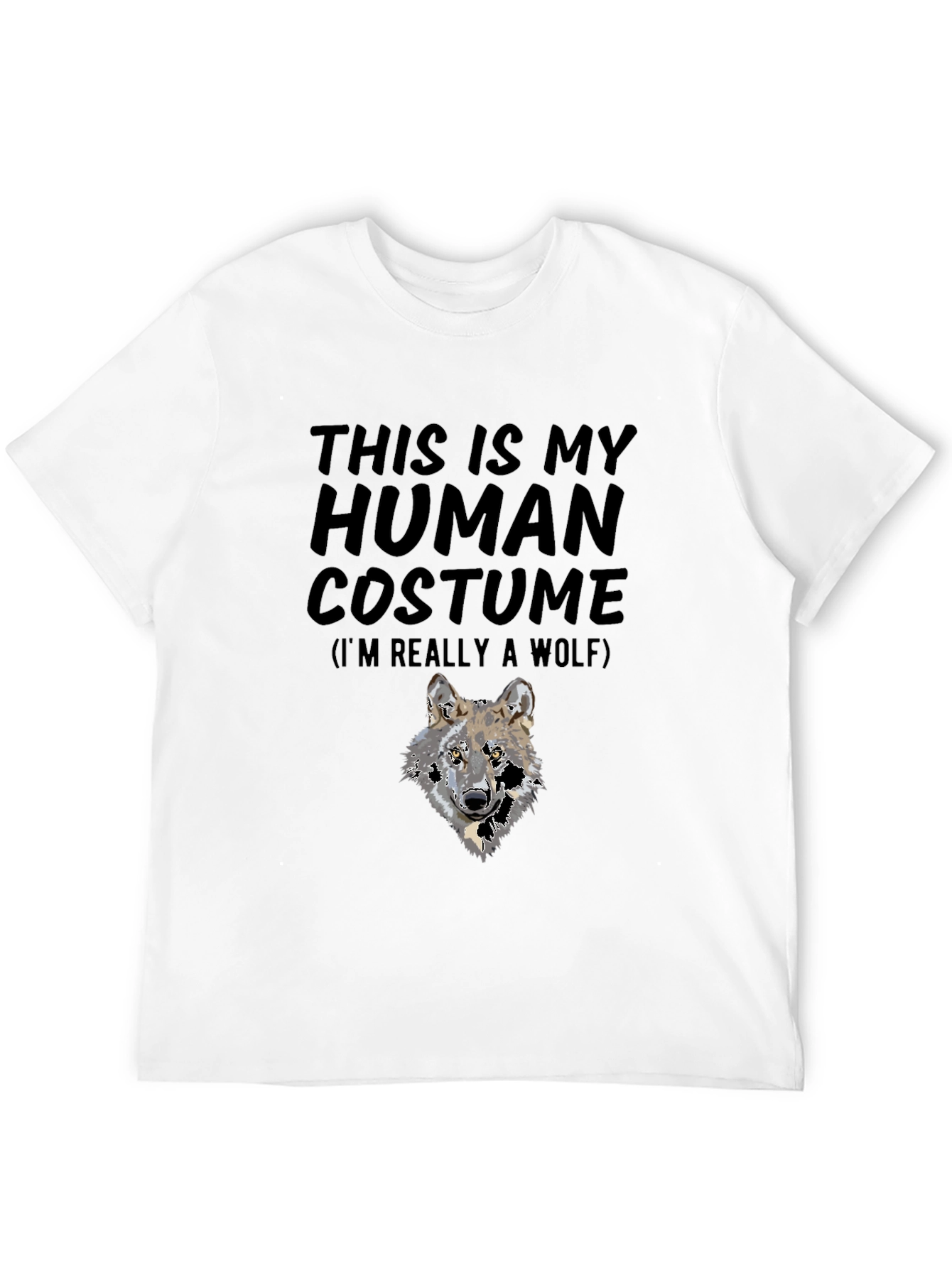Wolf Human Costume Black T-Shirt