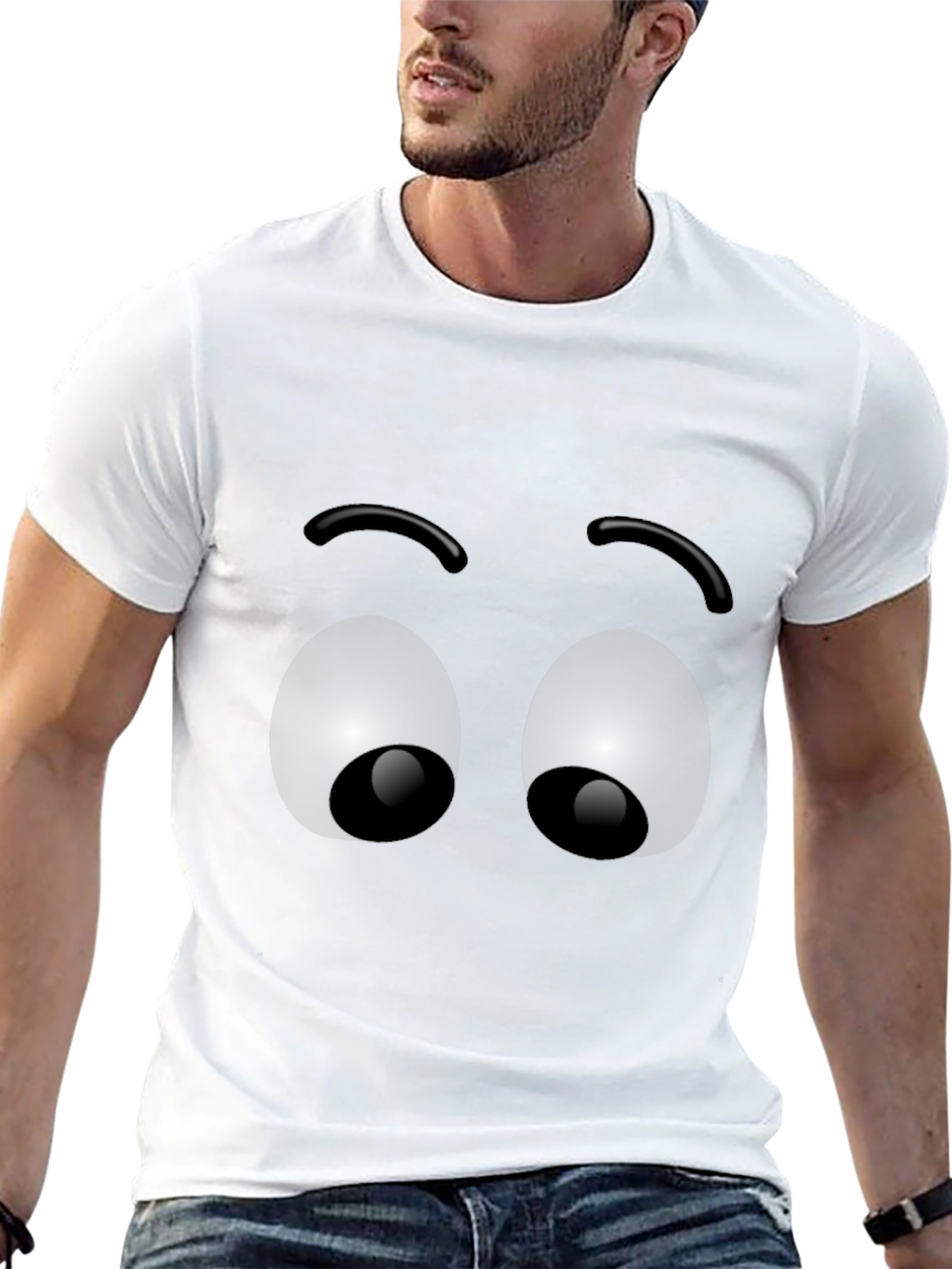 Funny Googly Eyes Graphic T-Shirt - Black