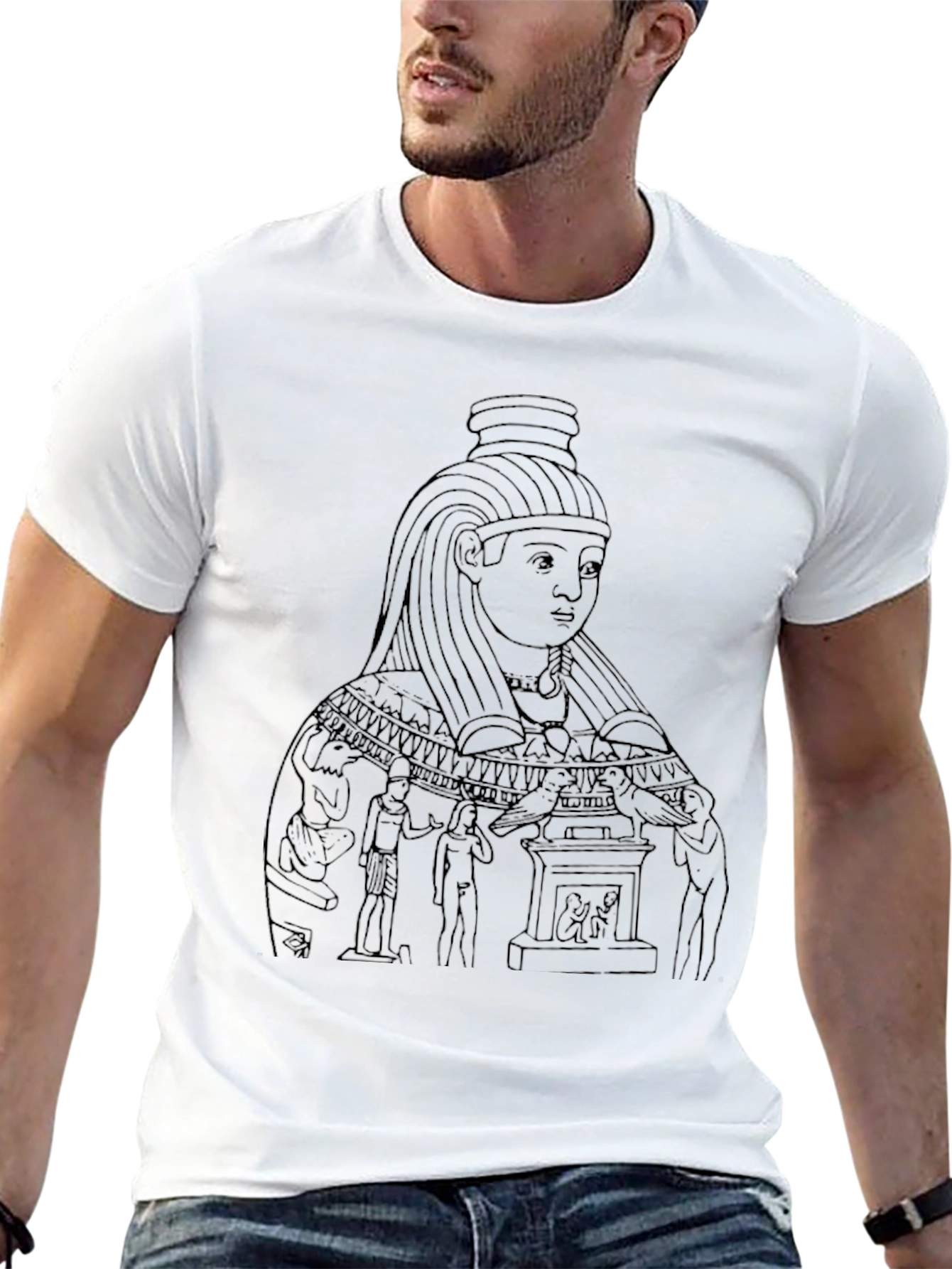 Black Egyptian Art Graphic Tee