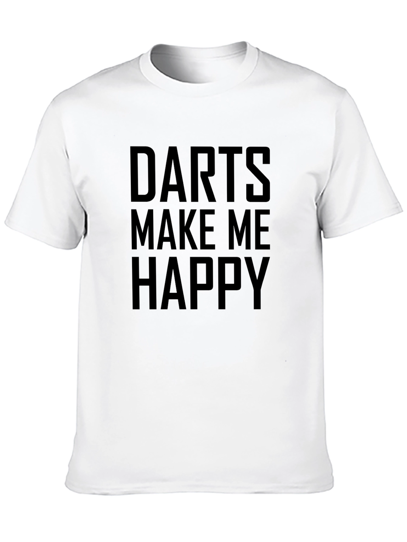 Darts Make Me Happy - Black Graphic T-Shirt