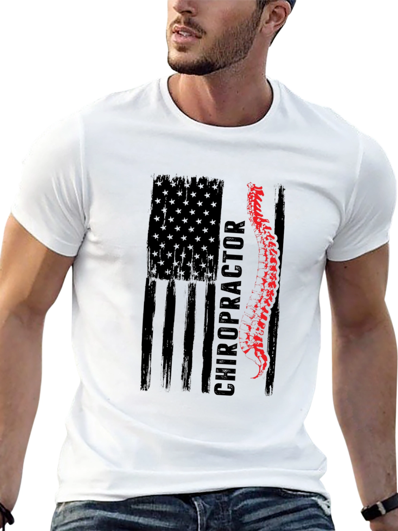 Chiropractor American Flag T-Shirt