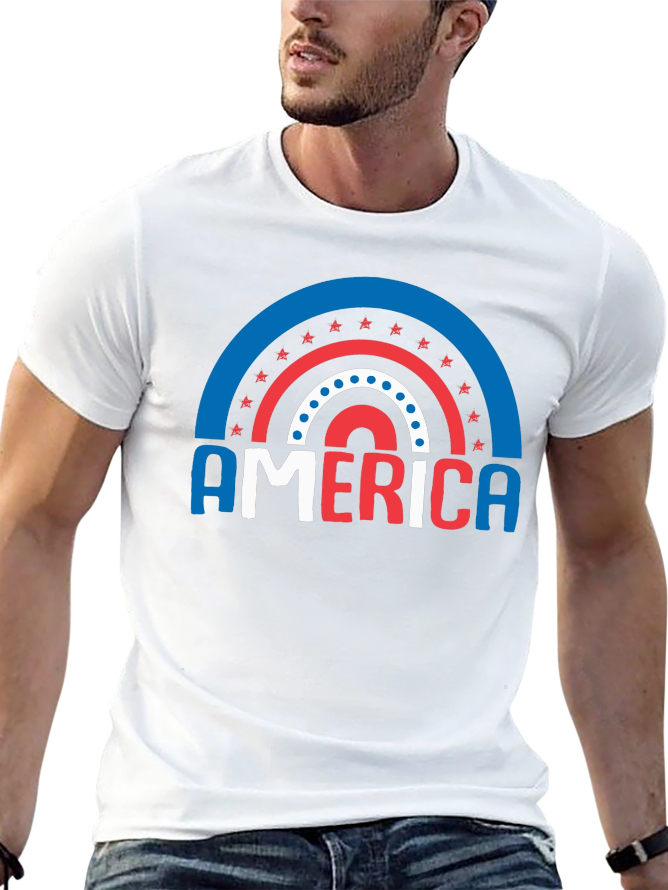 America Patriotic Rainbow T-Shirt