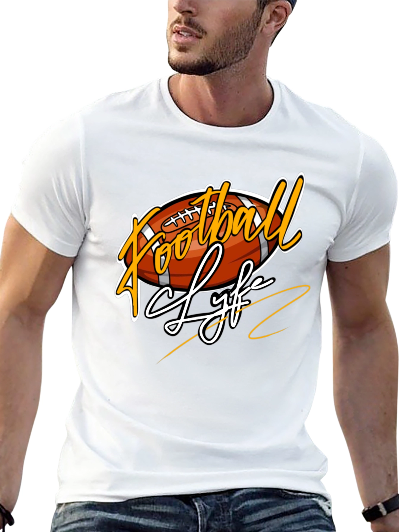Football Life Graphic Tee - Black Casual Shirt