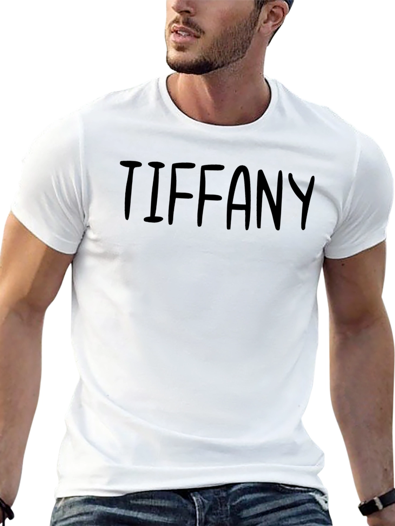 TIFFANY Text Graphic Black T-Shirt