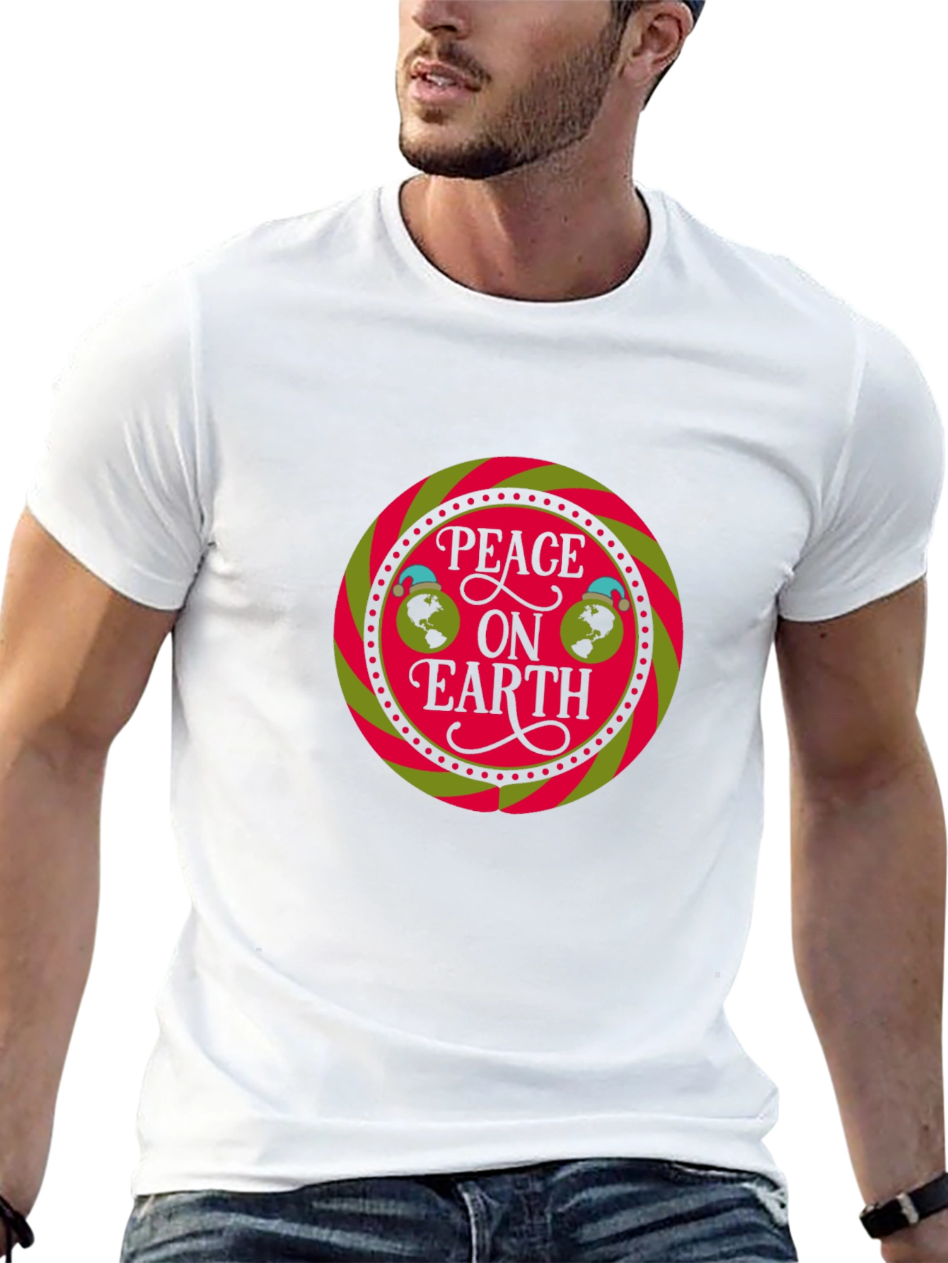 Peace on Earth Graphic Black T-Shirt