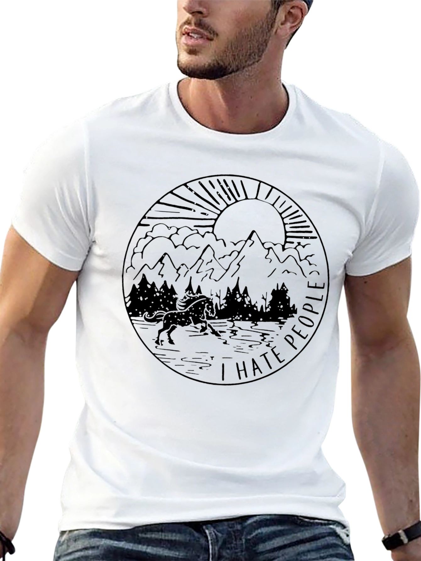 I Hate People Graphic Tee - Black