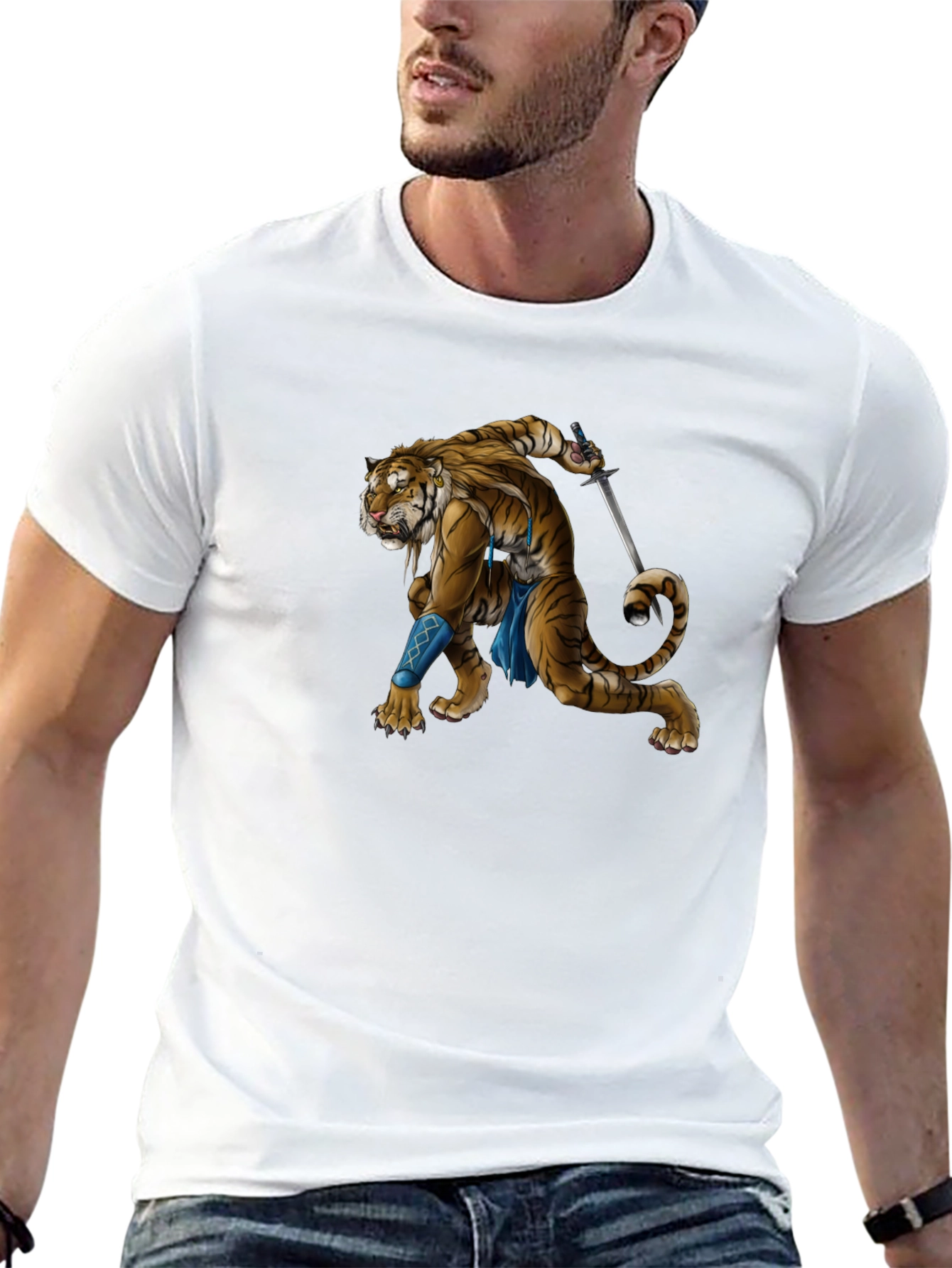 Warrior Tiger Graphic T-Shirt