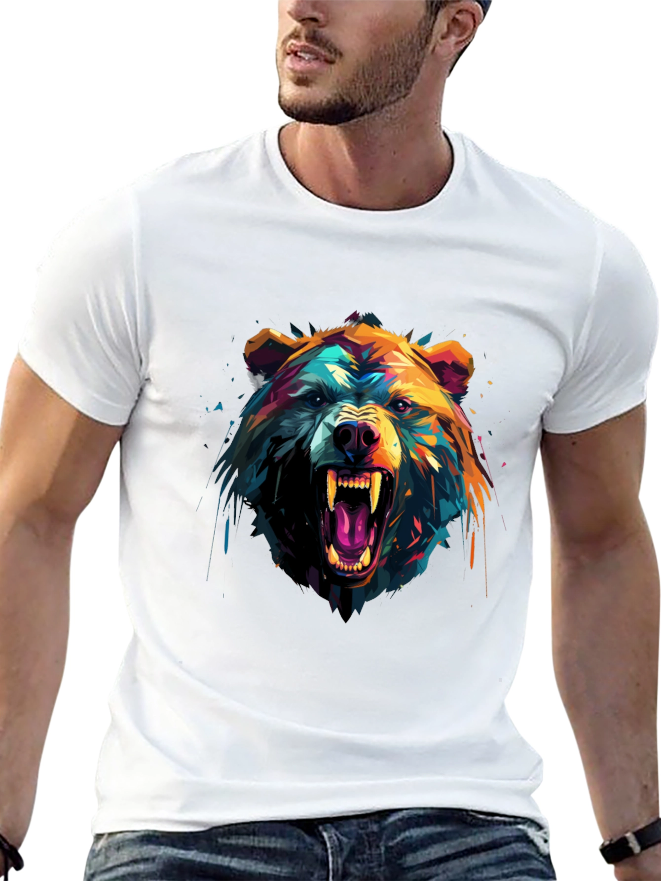 Bold Bear Graphic Black T-Shirt
