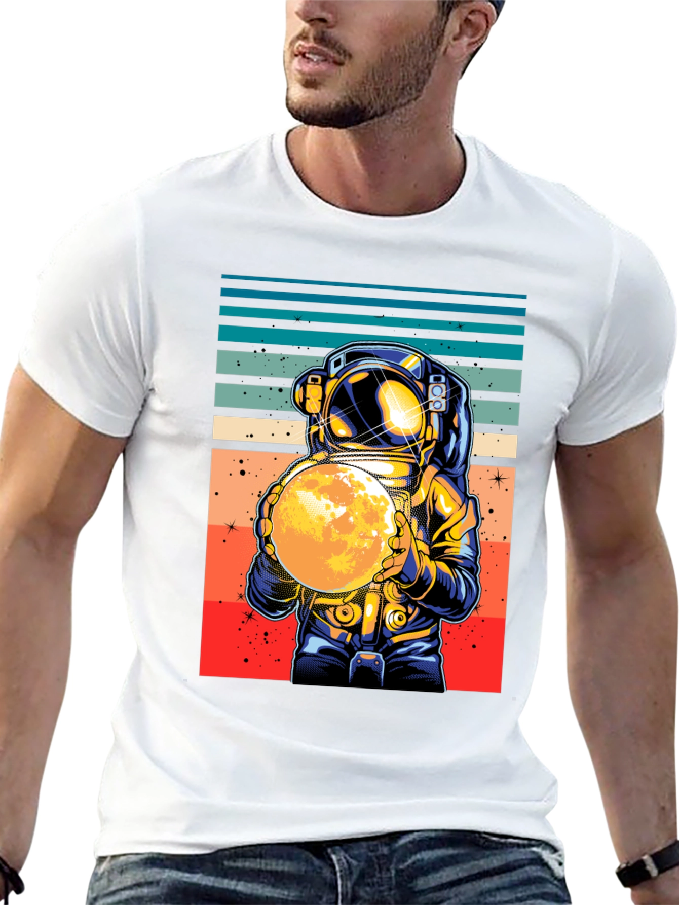 Retro Astronaut Moon T-Shirt