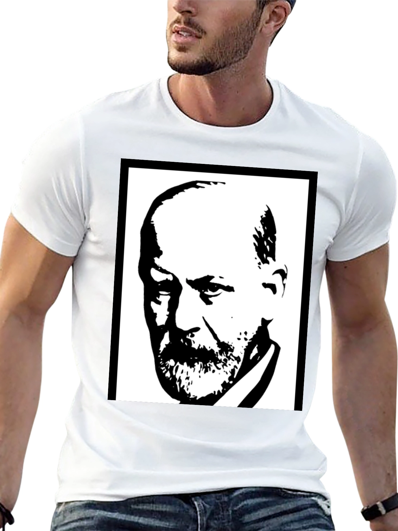 Sigmund Freud Graphic Tee - Black Cotton T-Shirt