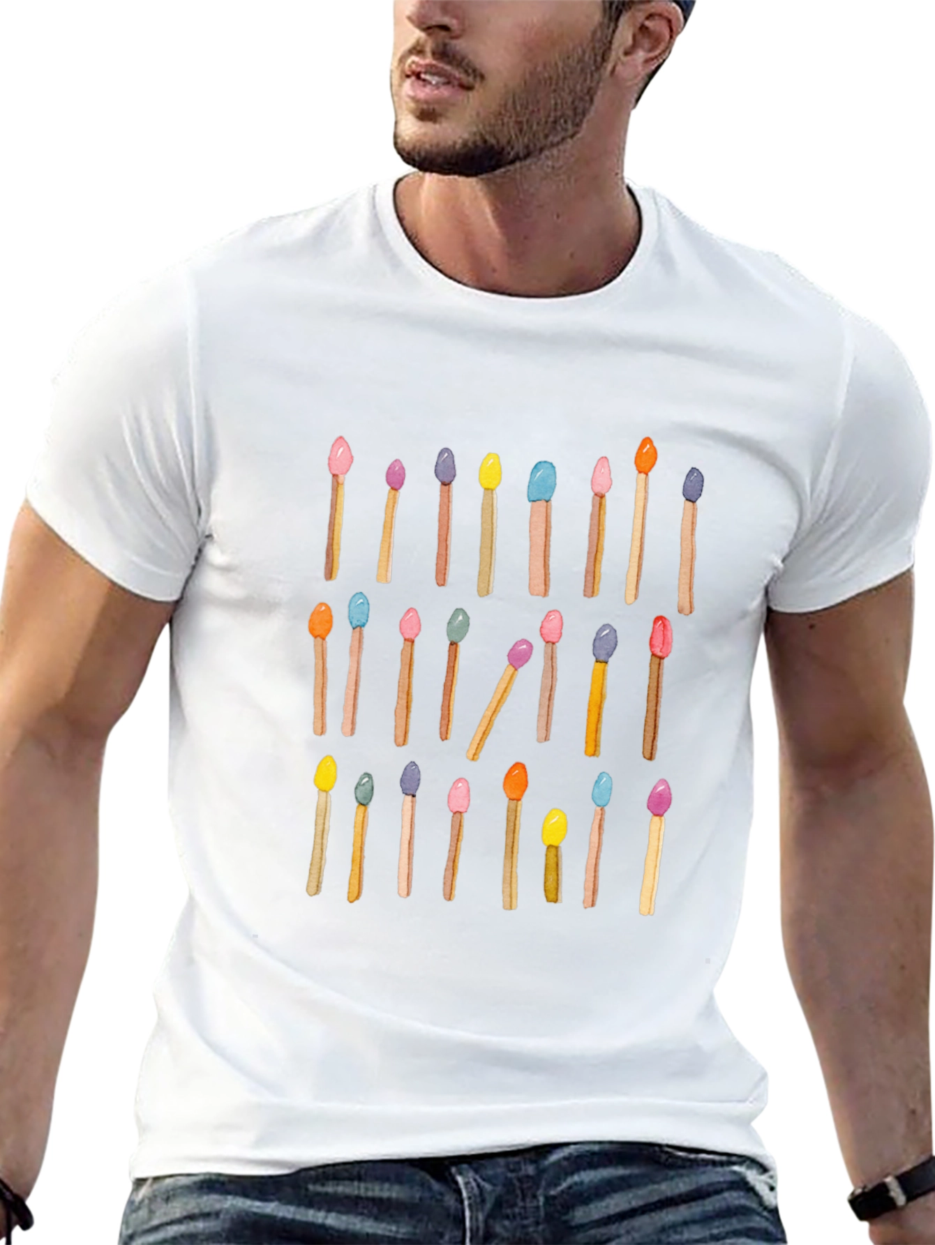 Colorful Matches Graphic T-Shirt
