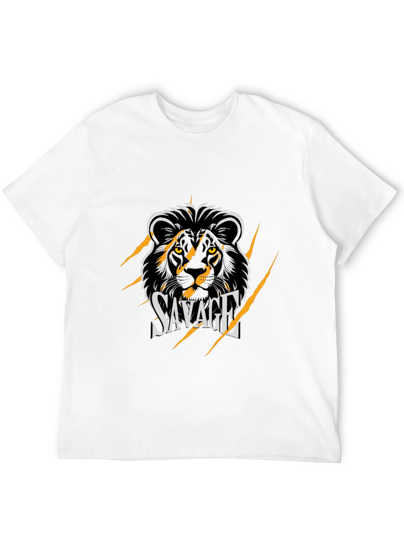 Mens Black Savage Lion Graphic T-Shirt