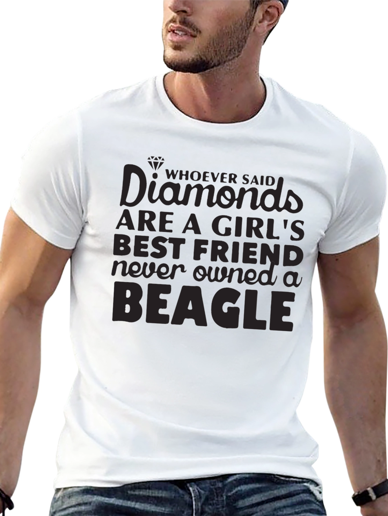 Diamonds & Beagles T-Shirt - Unisex Black Tee