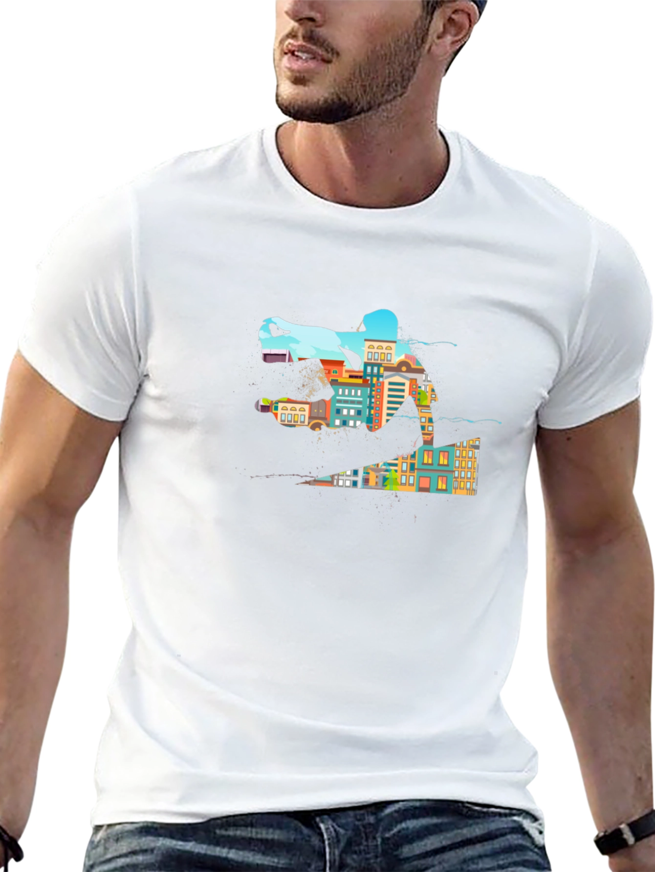 Urban Skateboarding Tee - Cool Cityscape Design