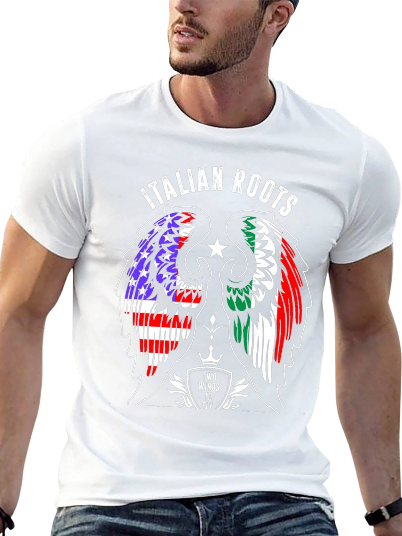 Italian Roots Wings T-Shirt - USA & Italy