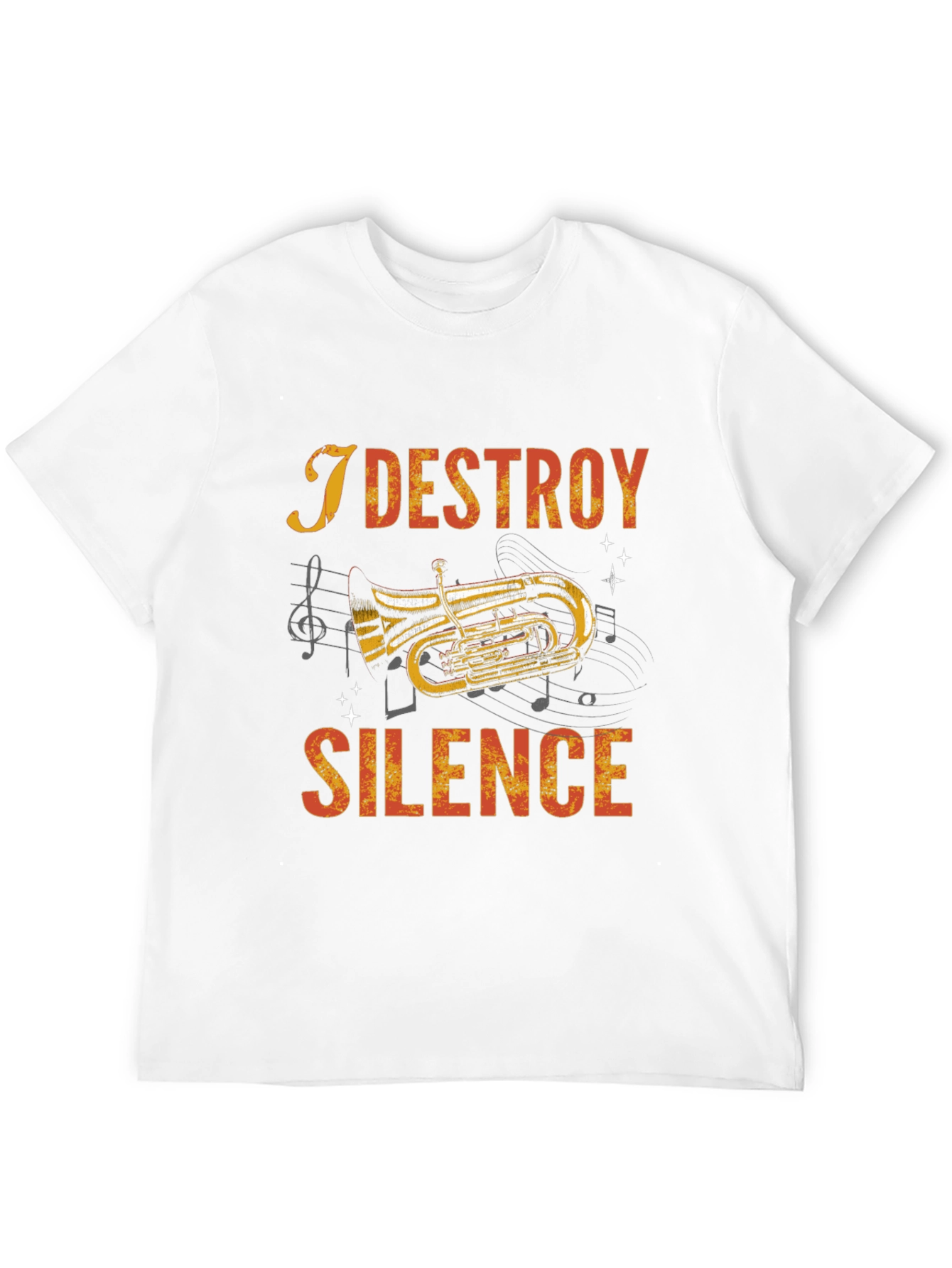I Destroy Silence Tuba Player Graphic Tee