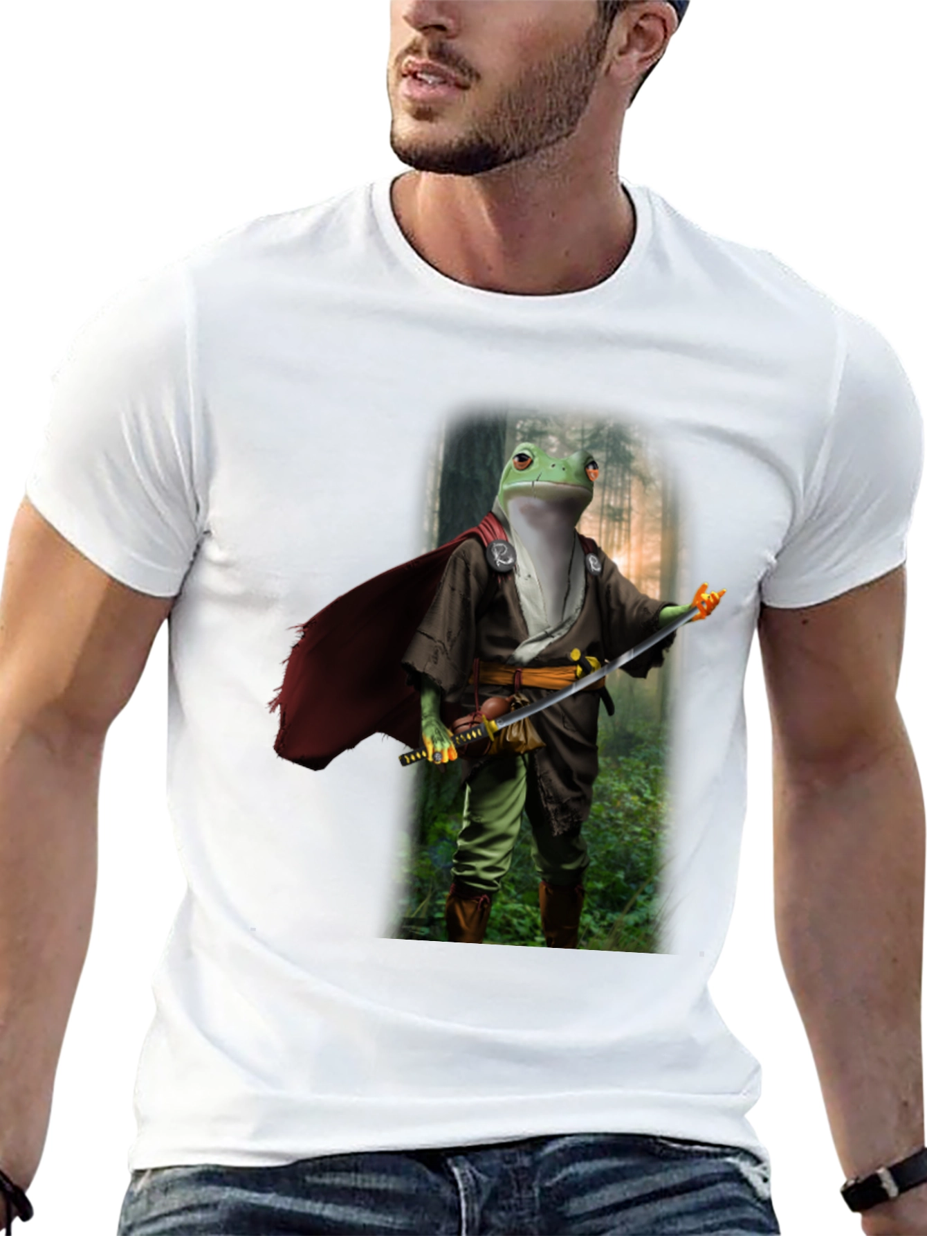 Frog Samurai T-Shirt - Cool Graphic Tee