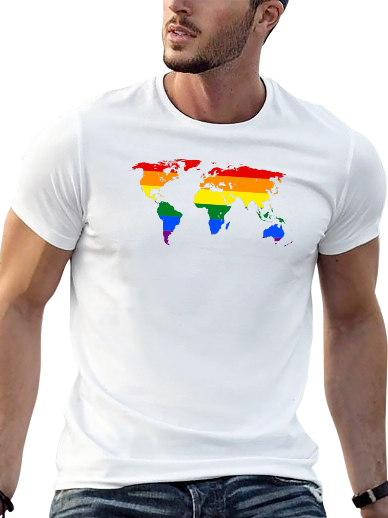 Pride World Map Black T-Shirt
