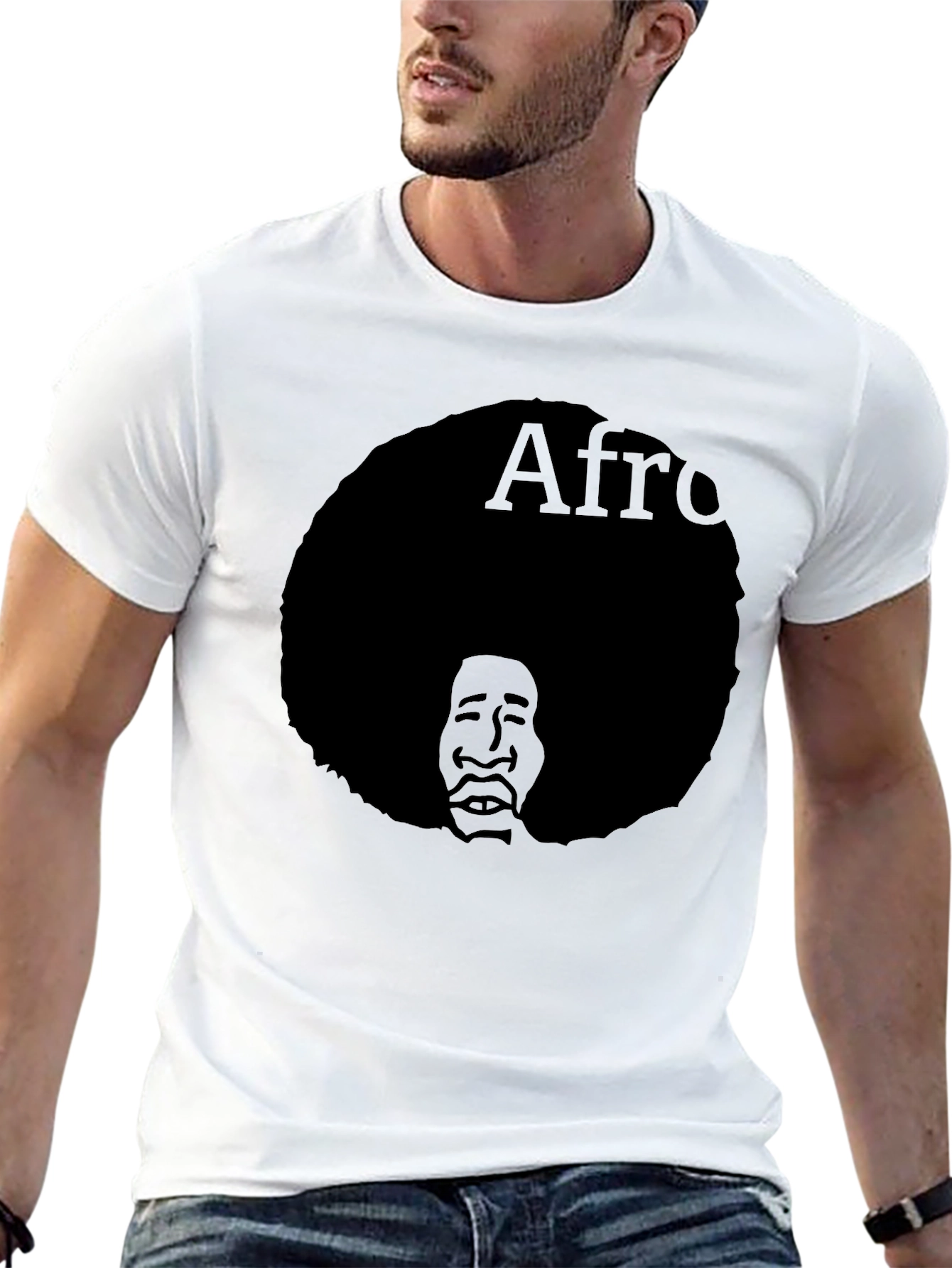Afro Silhouette Graphic T-Shirt - Classic Black Tee