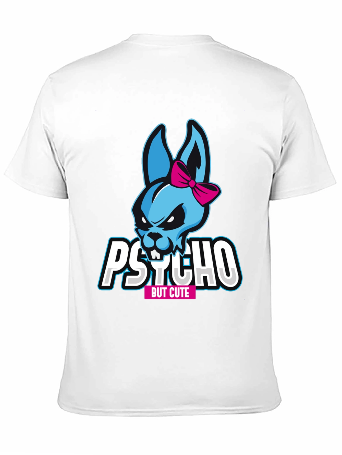 Psycho But Cute Bunny T-Shirt - Black Graphic Tee