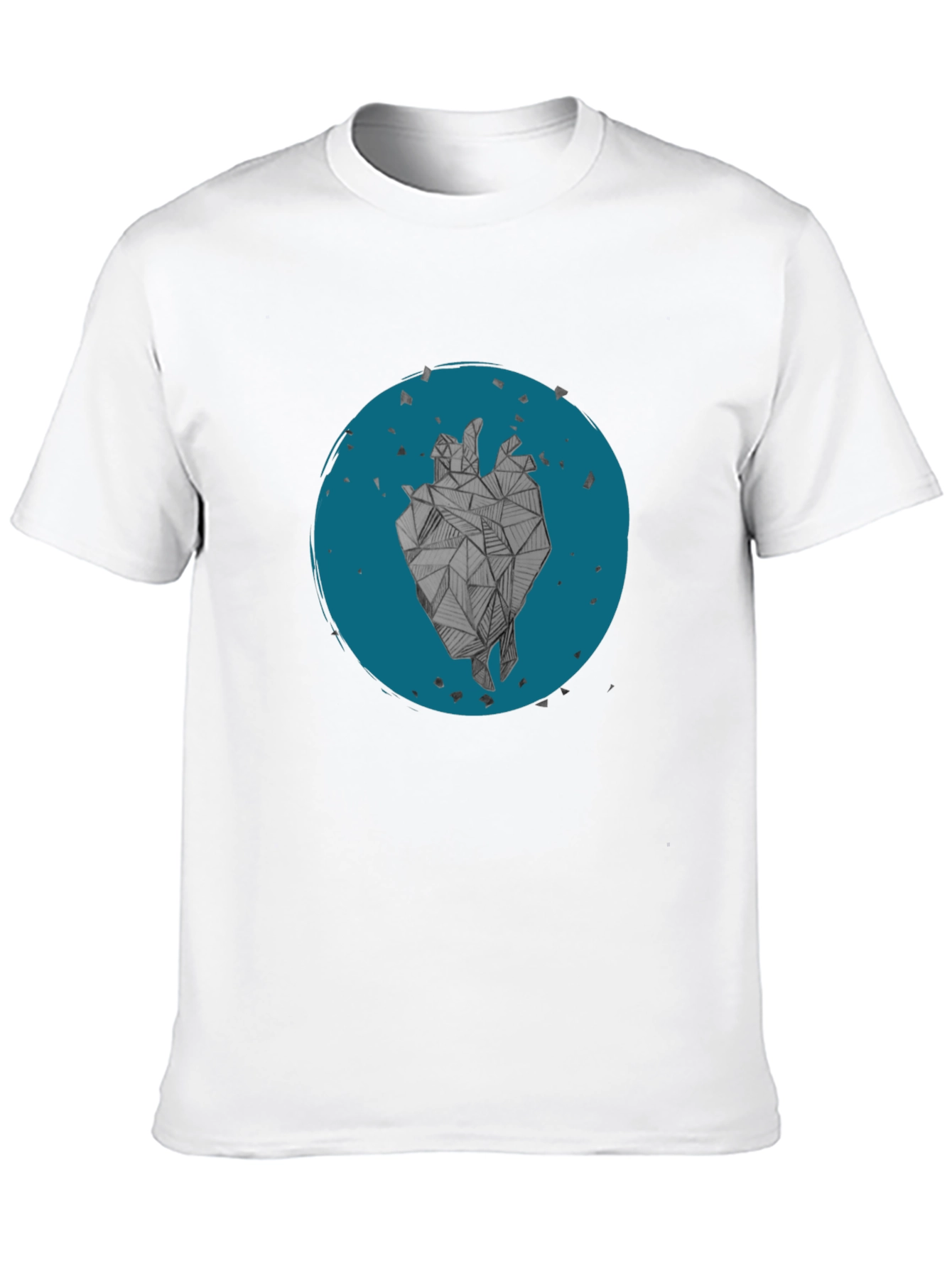 Geometric Heart Tee - Abstract Design