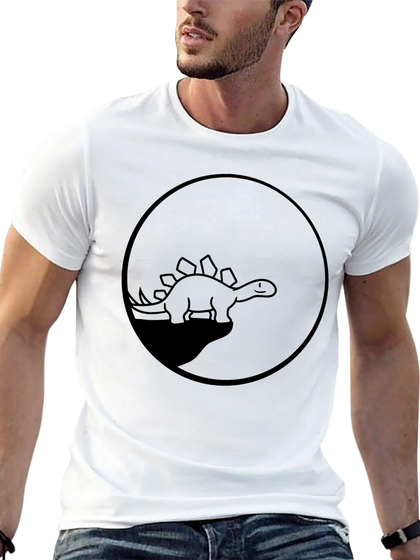 Dino Silhouette T-Shirt - Black Graphic Tee