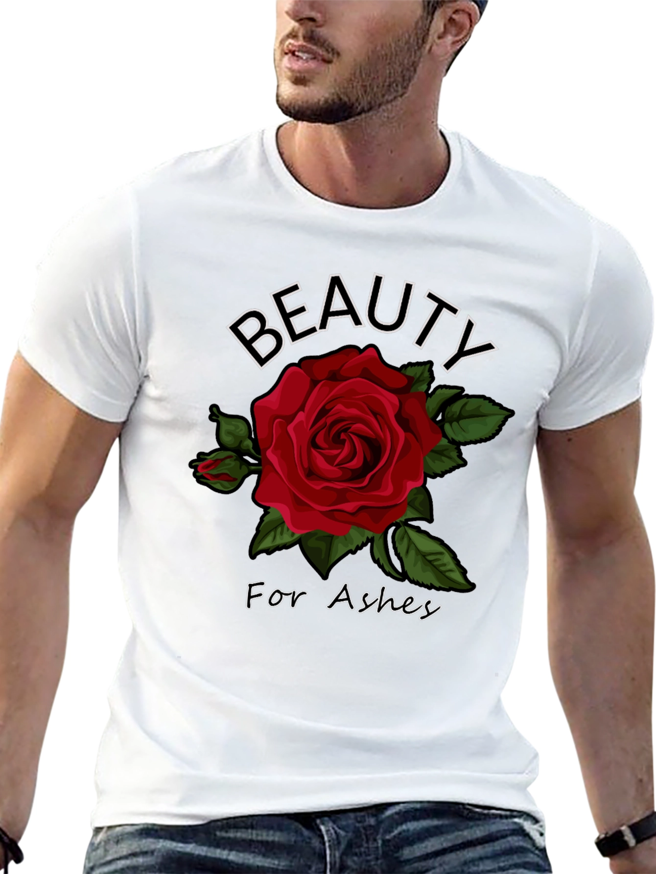 Beauty for Ashes Rose Graphic T-Shirt