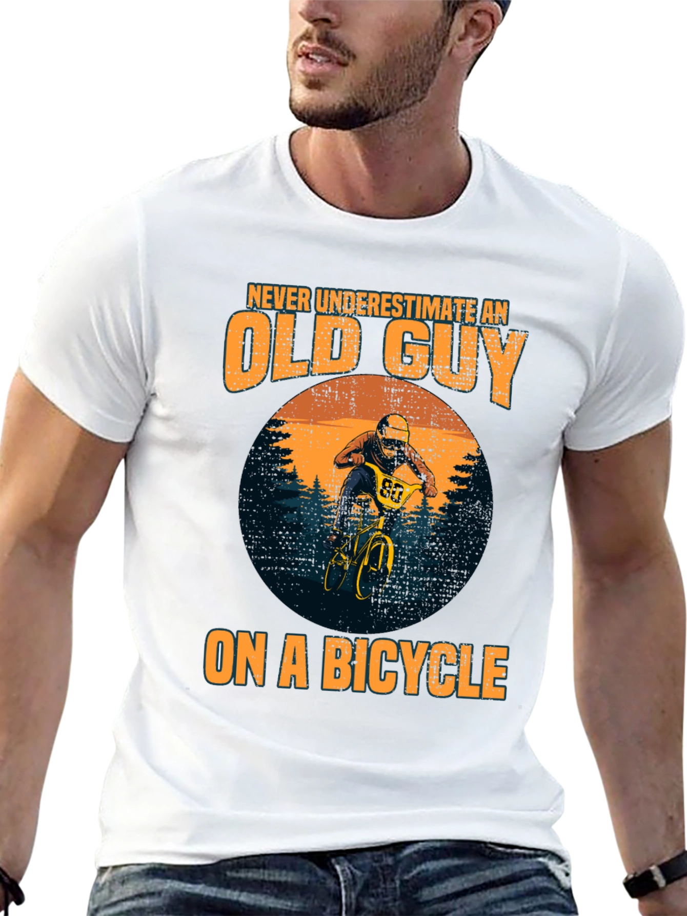 Old Guy on a Bicycle Graphic Tee