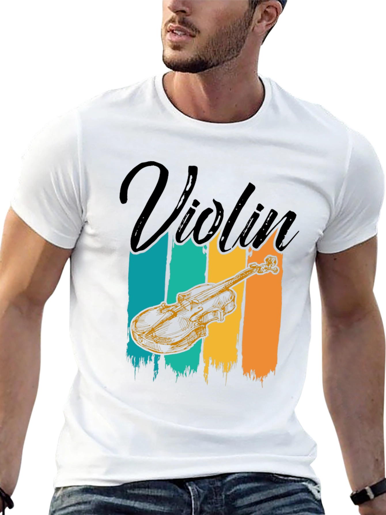 Violin Graphic T-Shirt: Retro Music Lover Tee