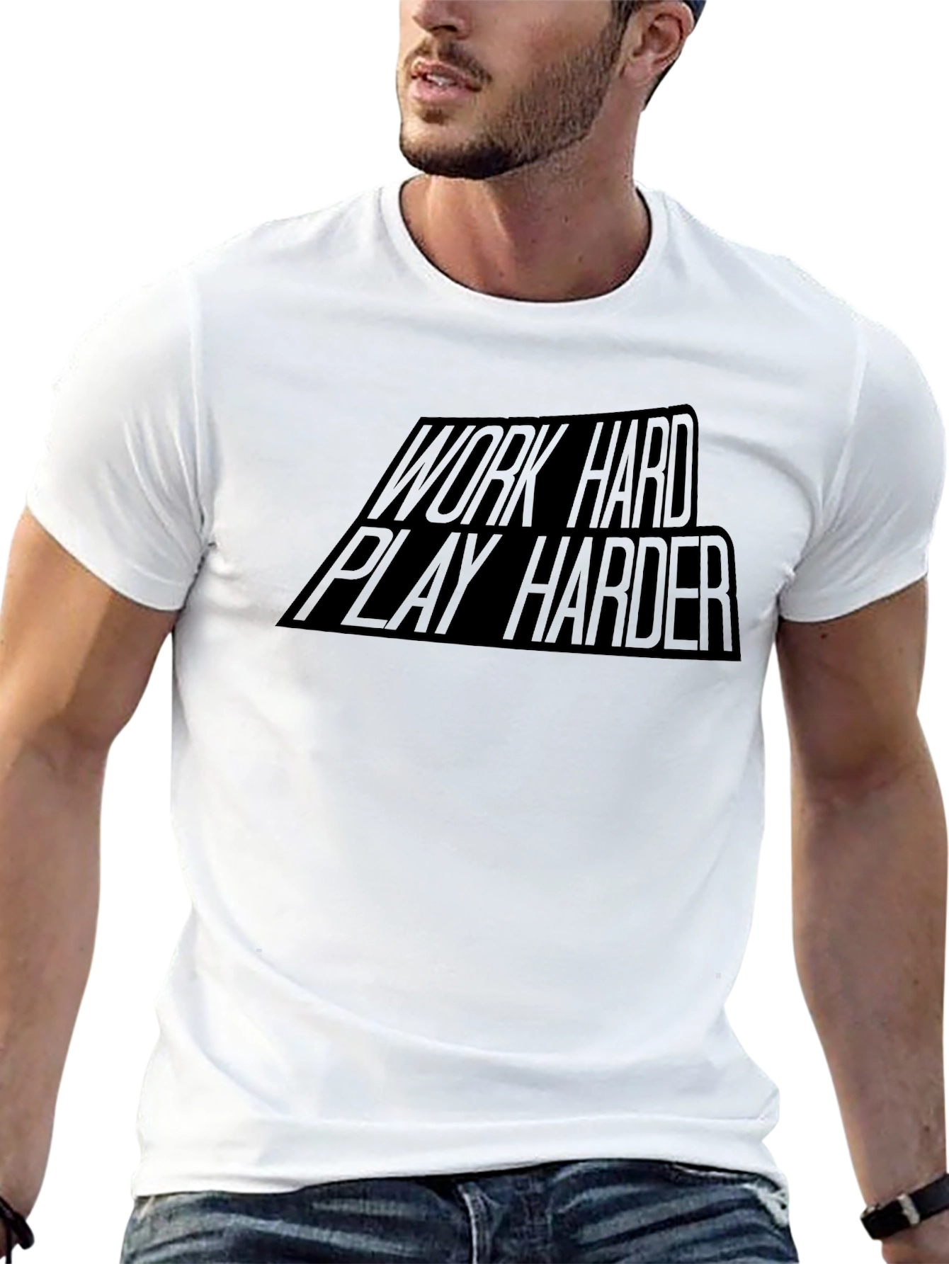 Work Hard Play Harder Black Graphic Tee