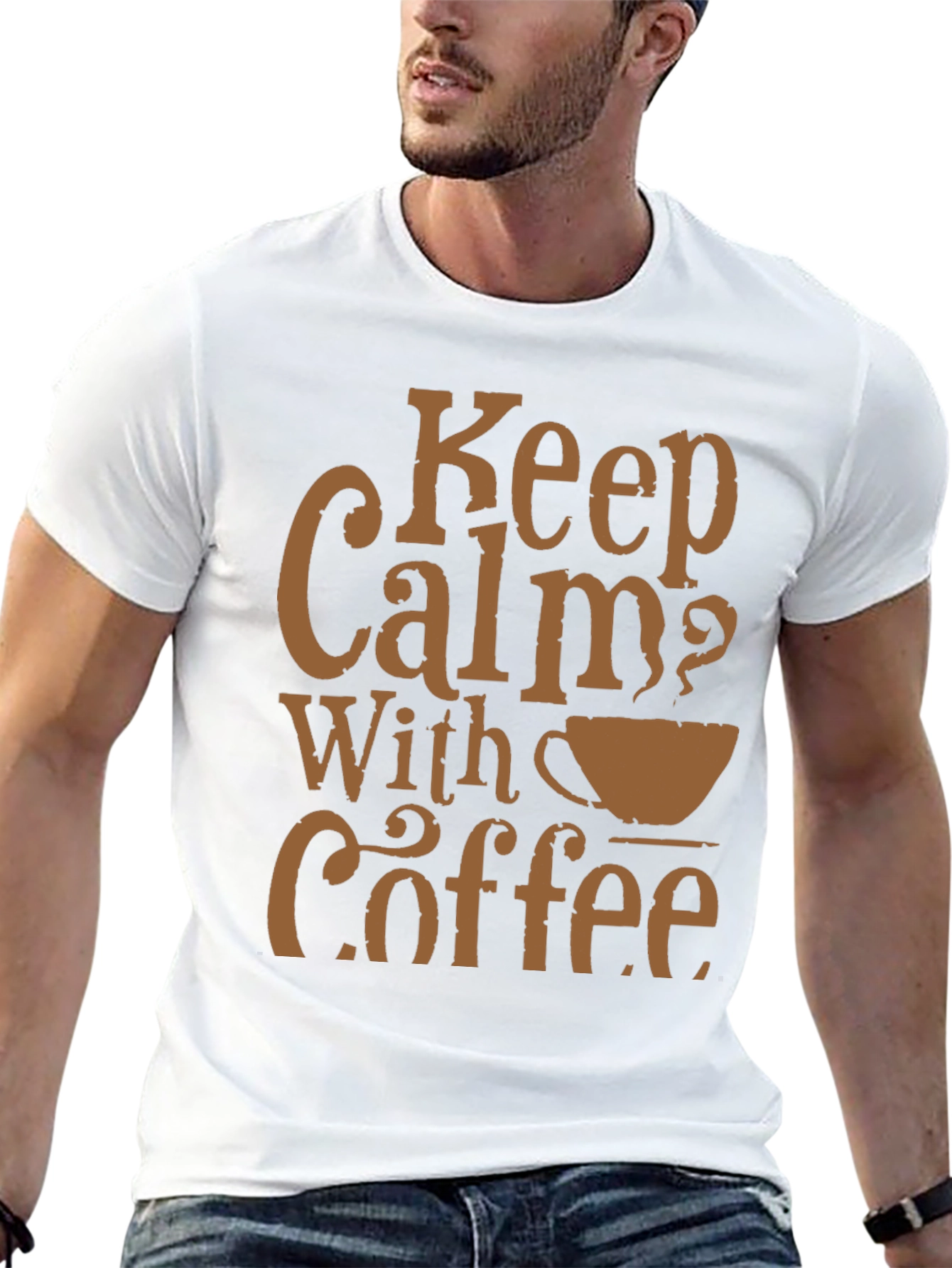 Keep Calm With Coffee Black T-Shirt