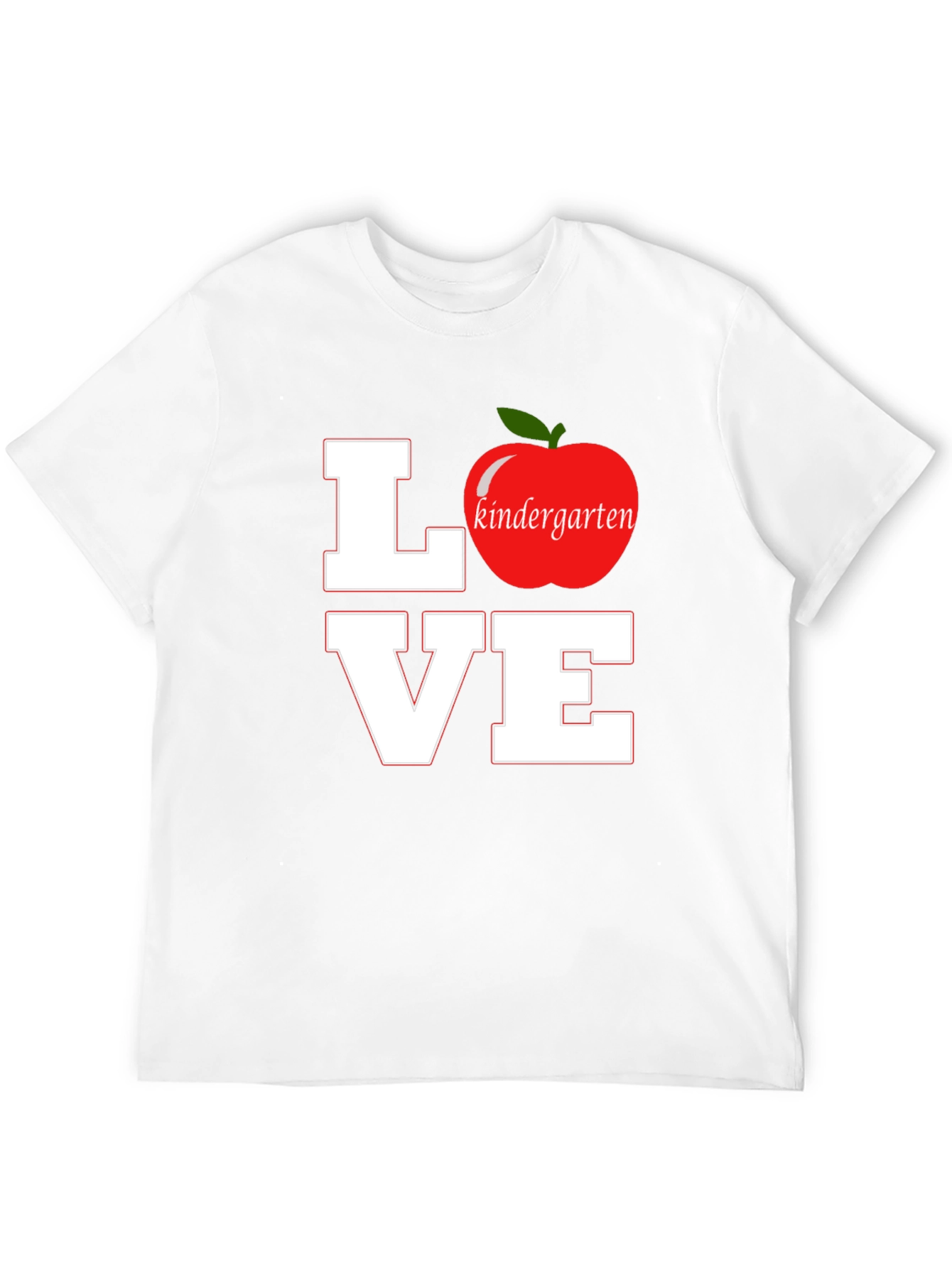 Love Kindergarten Teacher T-Shirt Apple Graphic