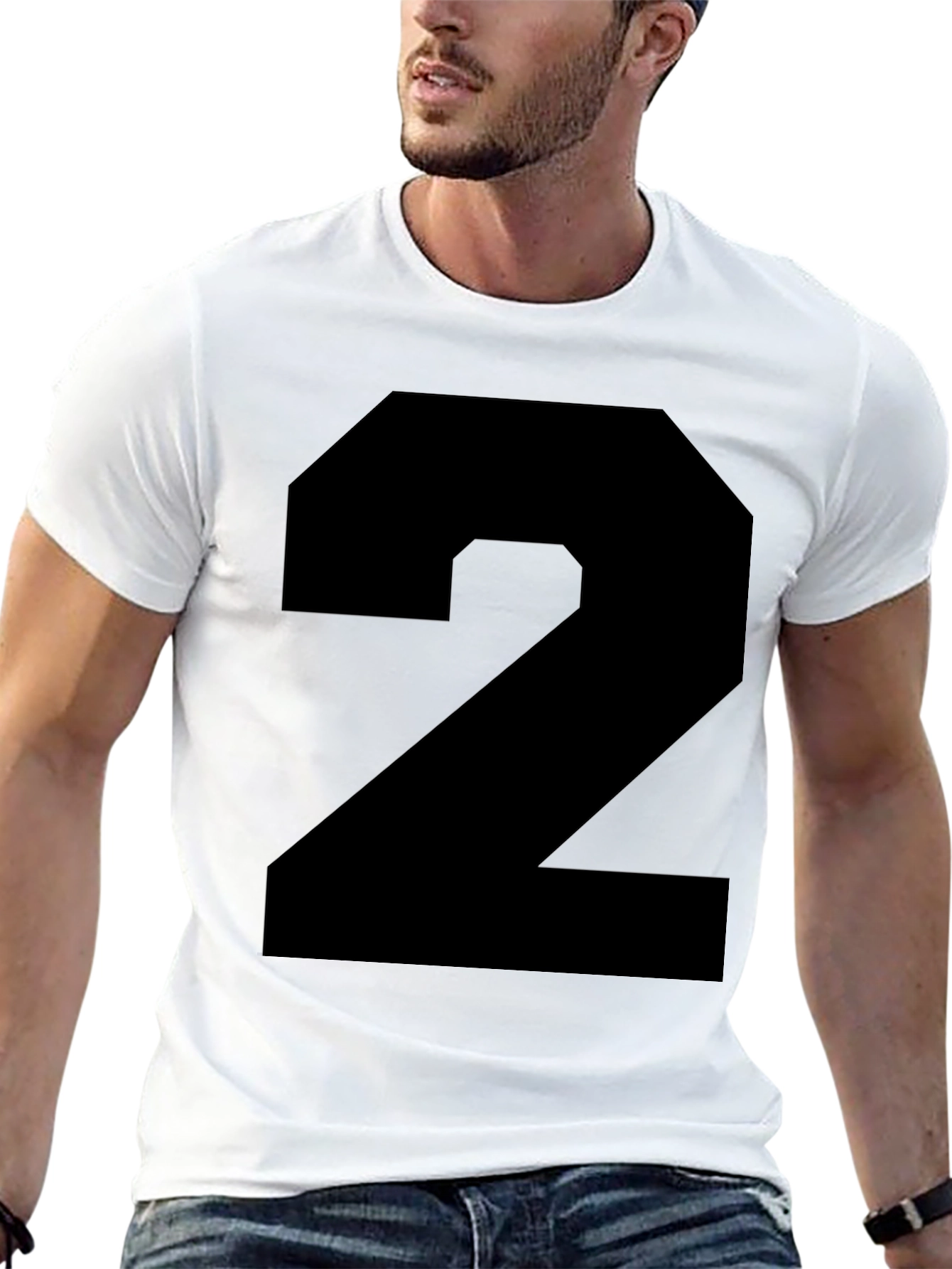 Number 2 Graphic Tee - Bold Black T-Shirt