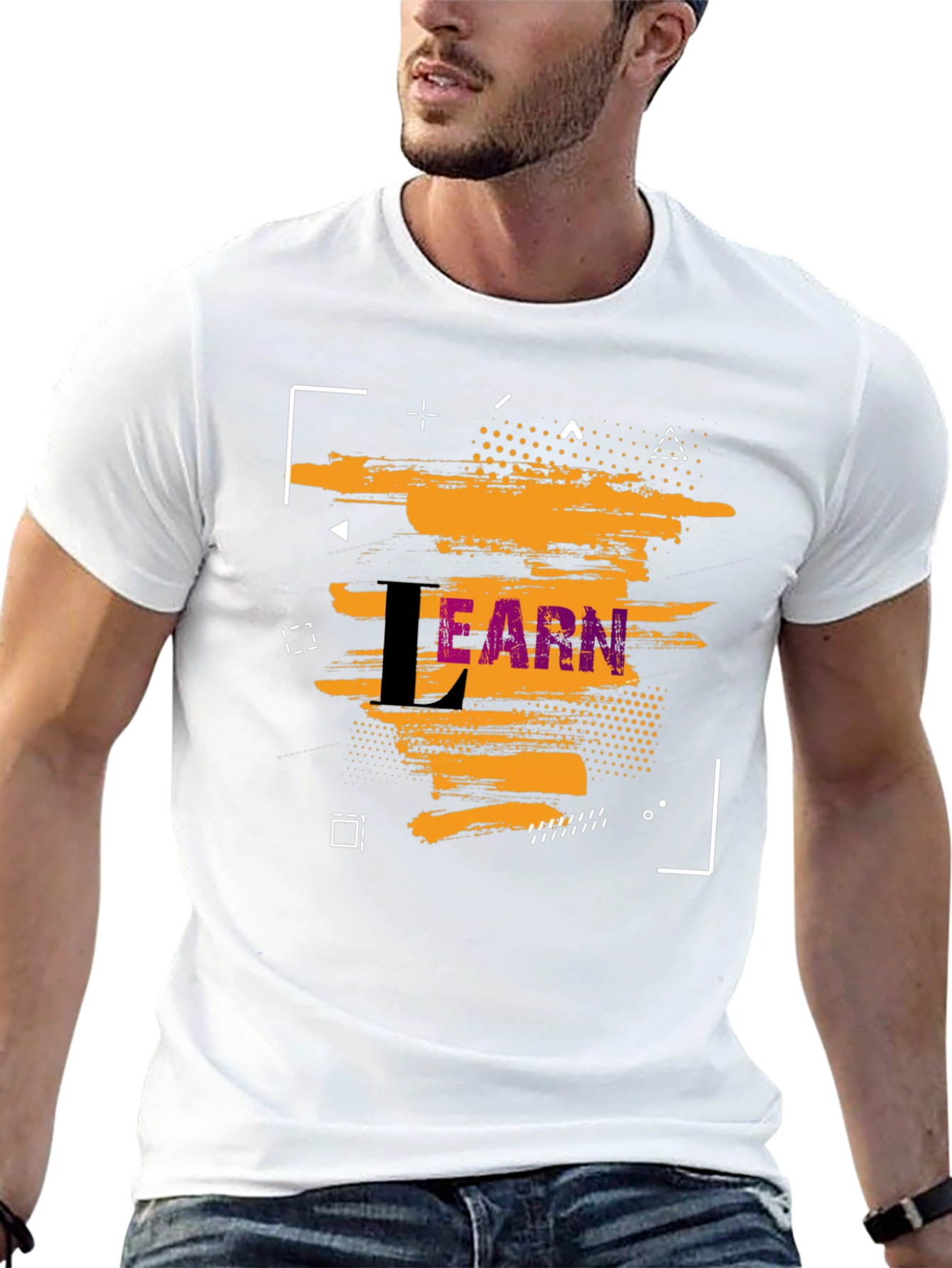 Stylish Learn Graphic Black T-Shirt