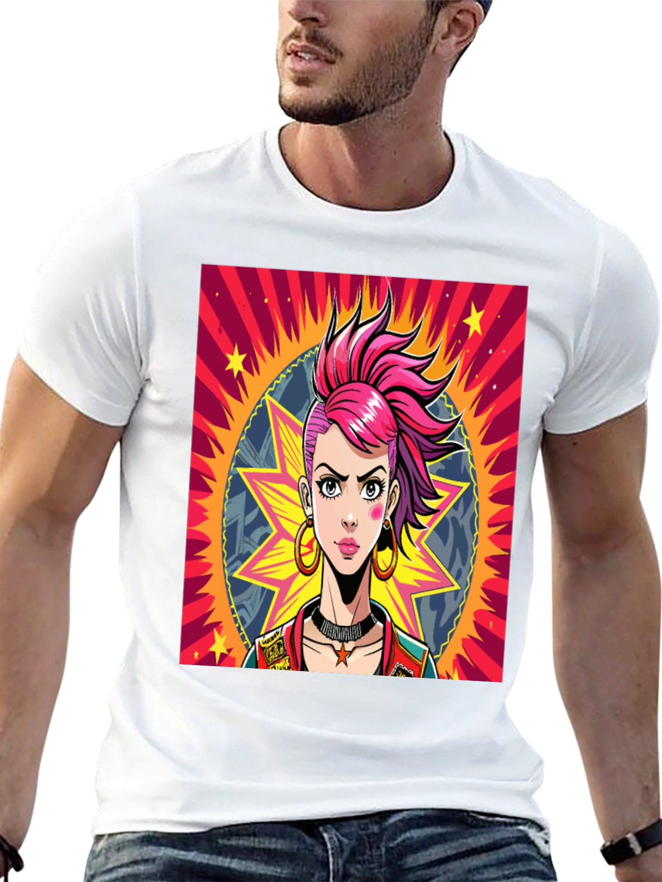 Edgy Cartoon Graphic Tee
